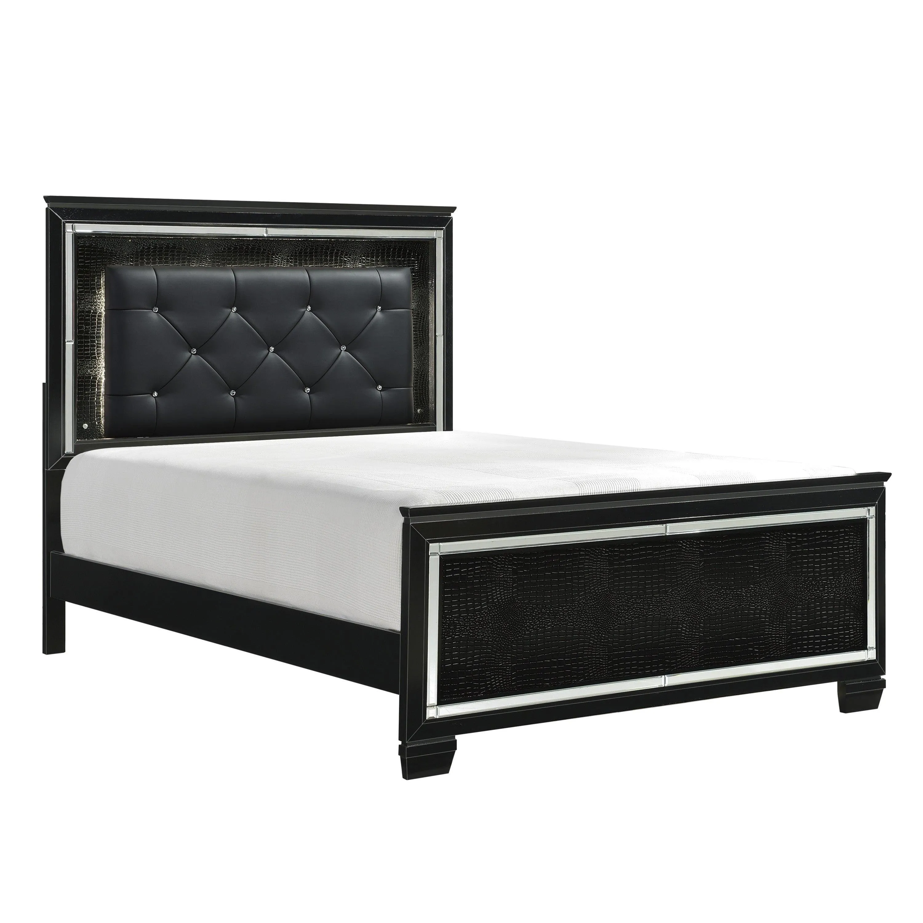 Allura Black LED Upholstered Panel Youth Bedroom Set - Image 2