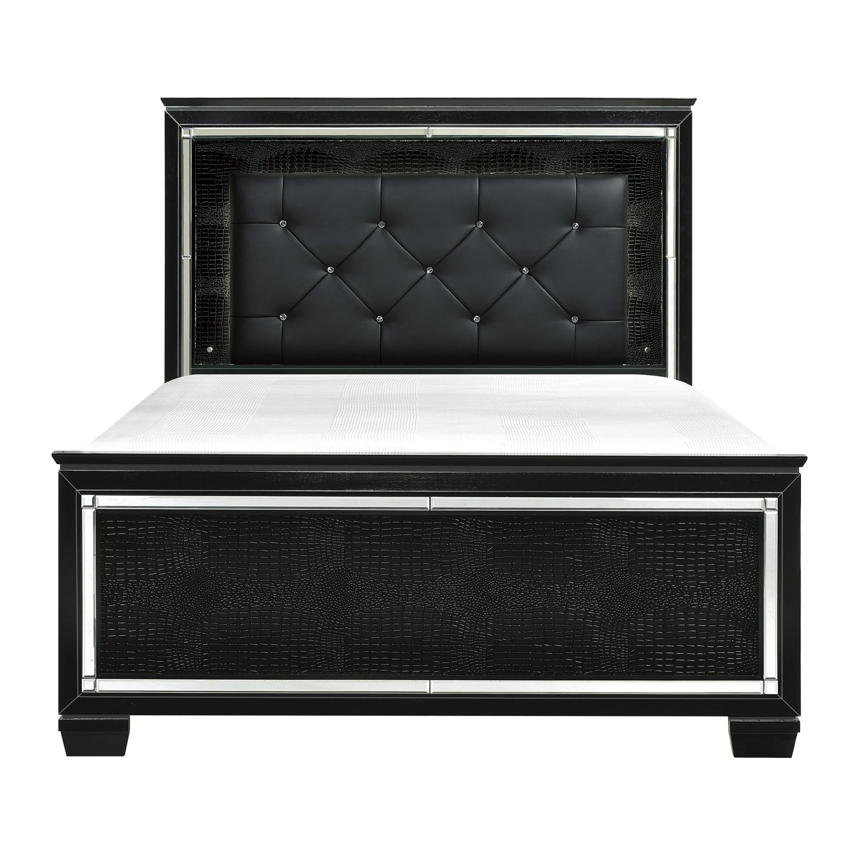 Allura Black LED Upholstered Panel Youth Bedroom Set - Image 3