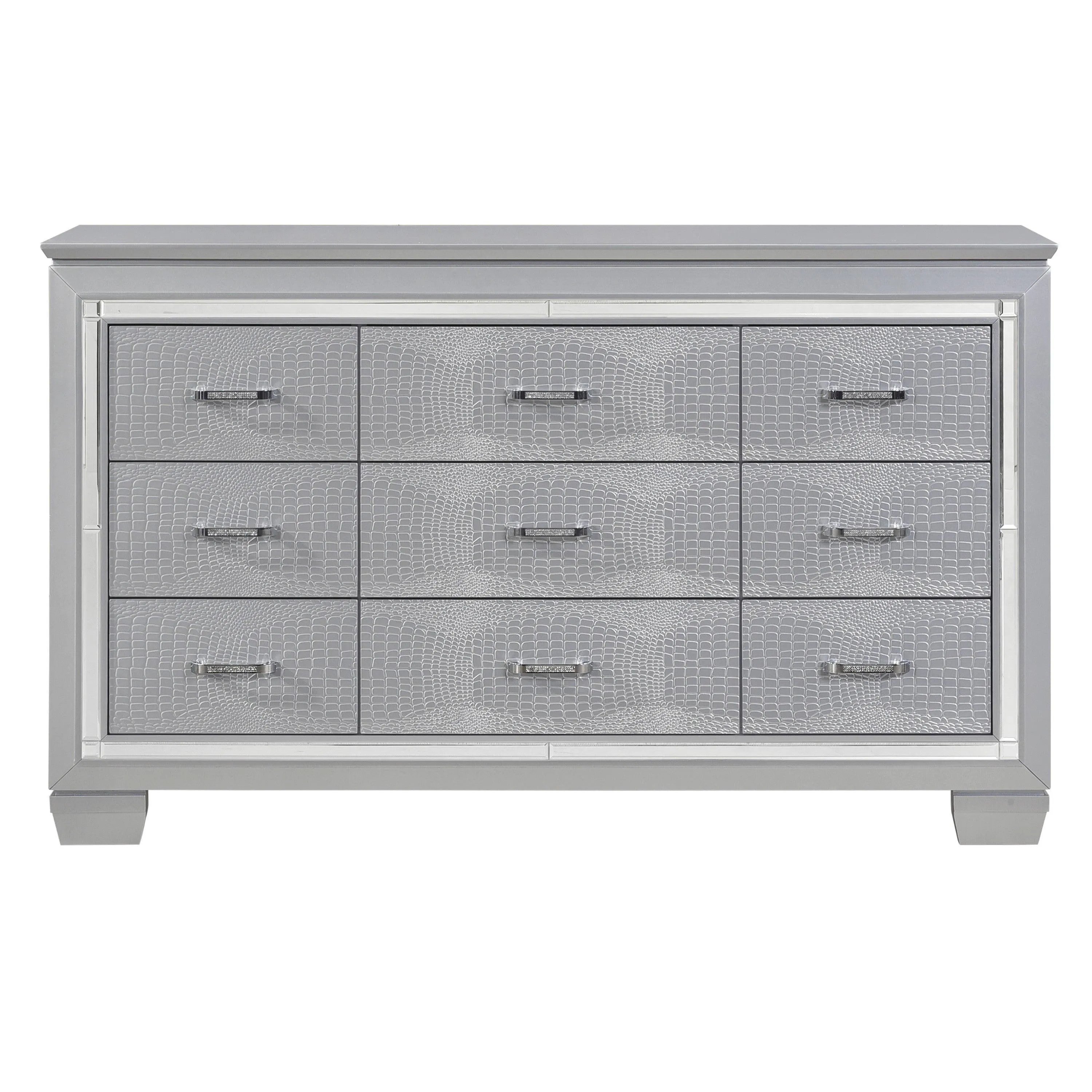 Allura Silver LED Upholstered Panel Bedroom Set - Image 9
