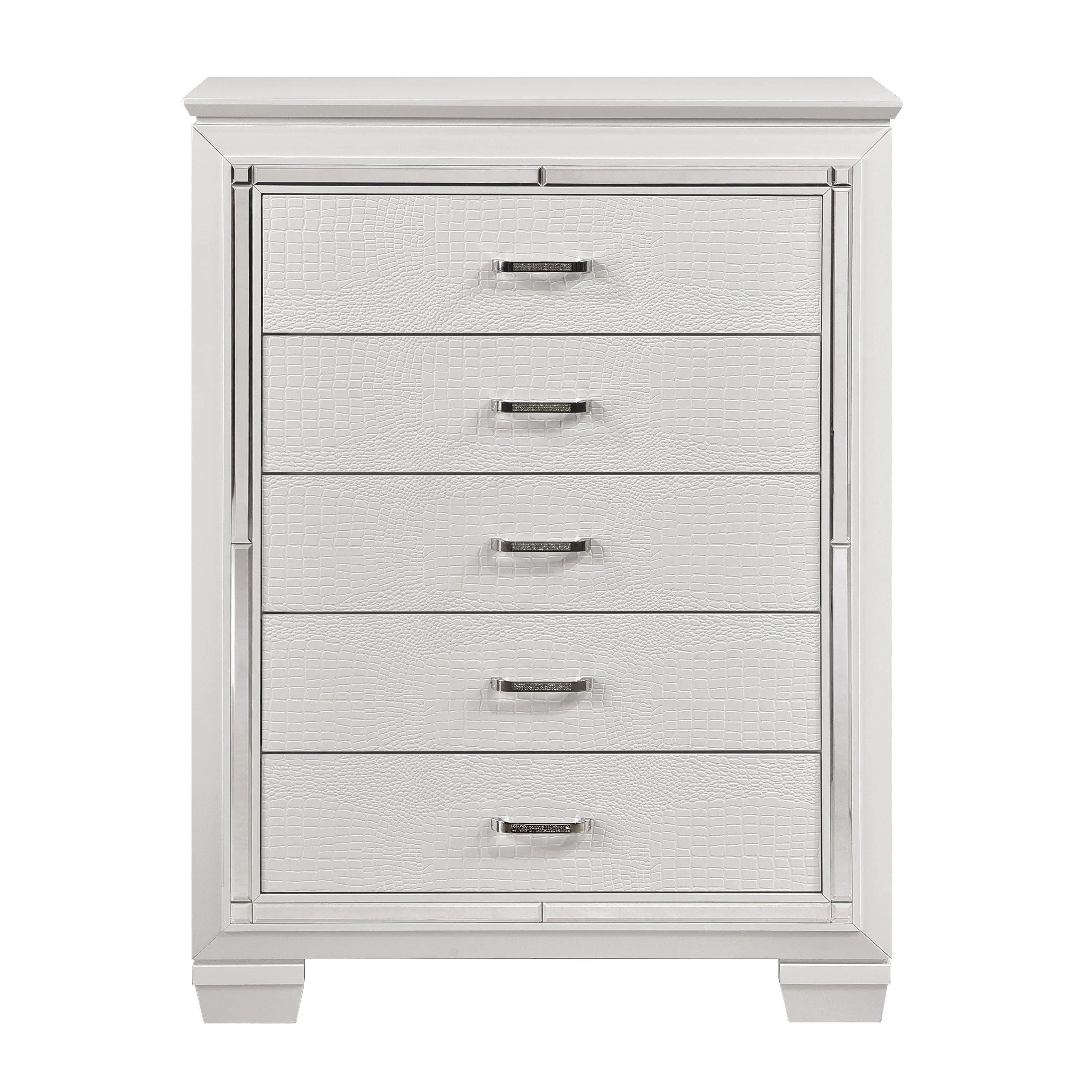 Allura White LED Upholstered Panel Bedroom Set - Image 12