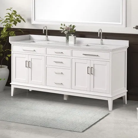 Almeria White Vanity Set with Mirror - Image 3