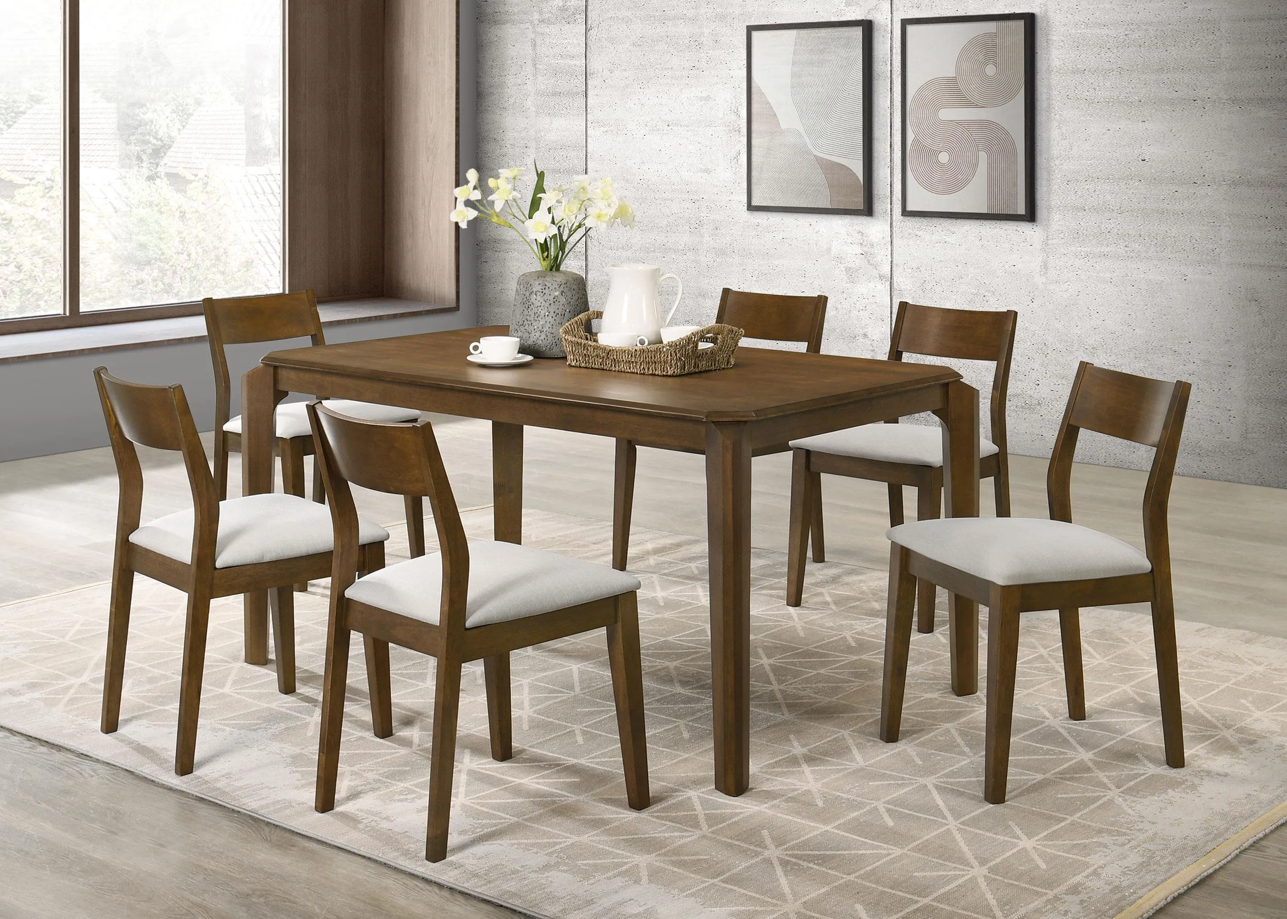 Almonte Dark Brown Rectangular Wood Dining Table - Image 8
