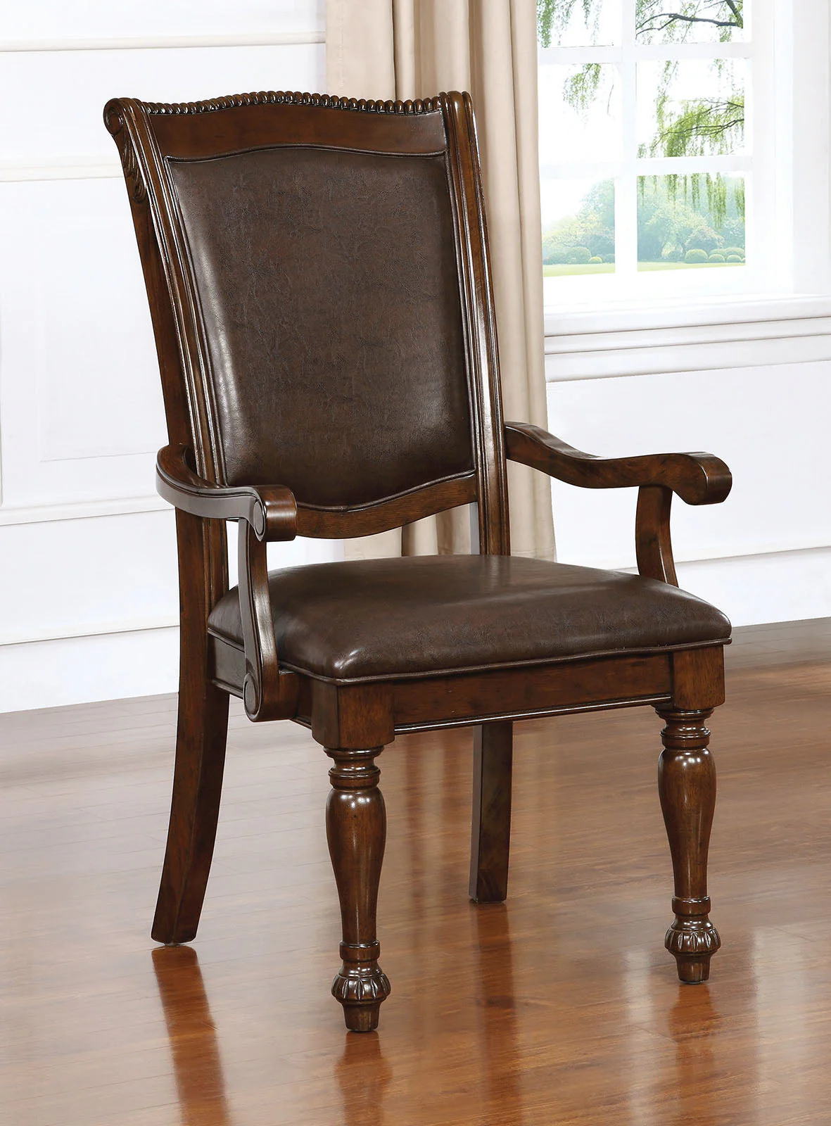 Alpena Brown Cherry/Espresso Arm Chair