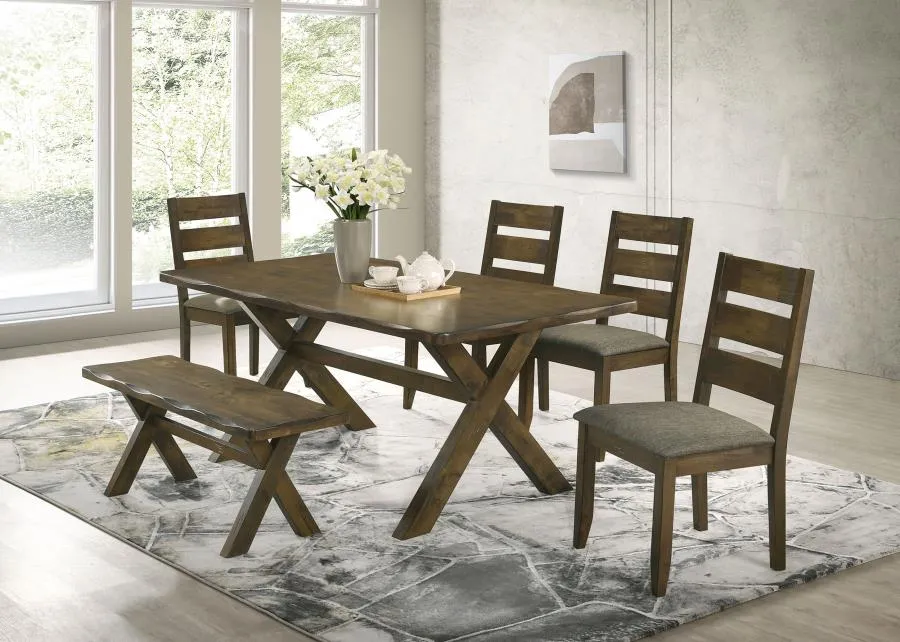 Alston Knotty Nutmeg/Gray 6-Piece Dining Set
