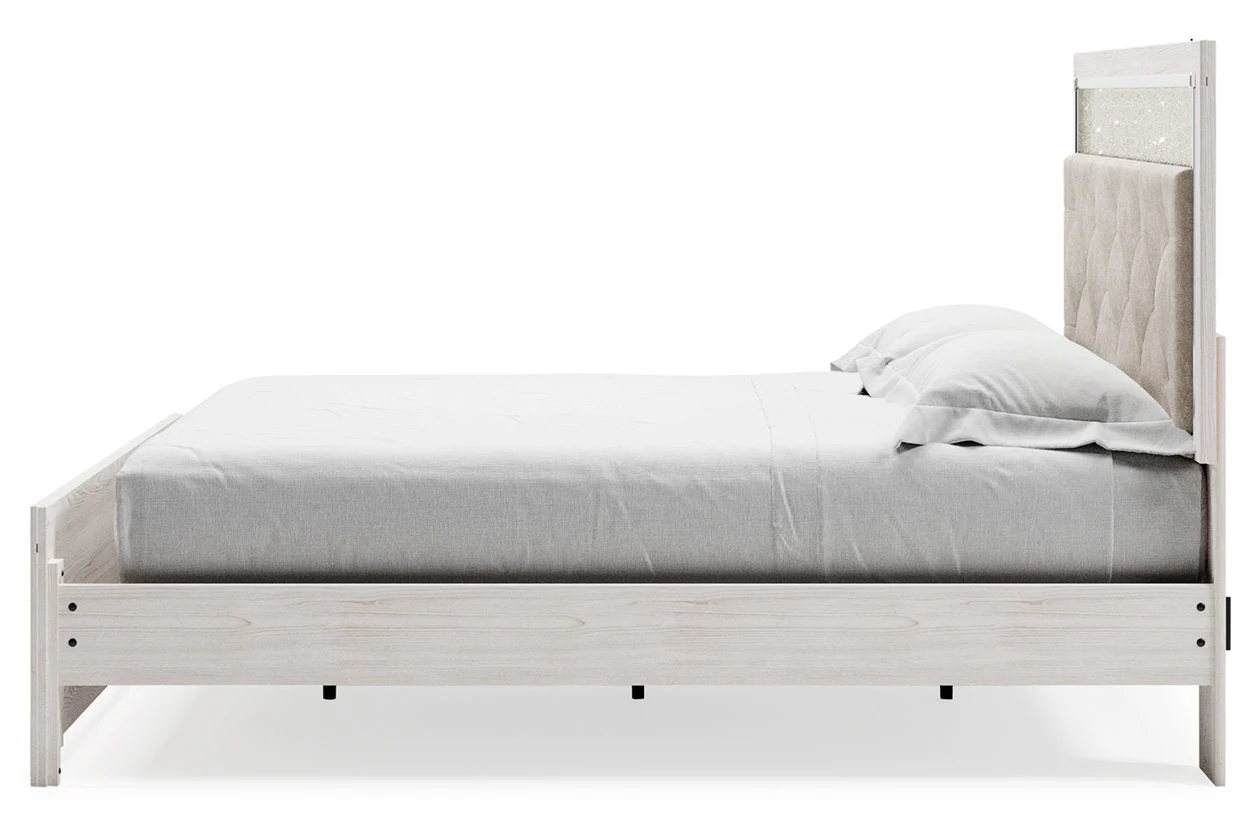 Altyra White King Upholstered Platform Bed - Image 6