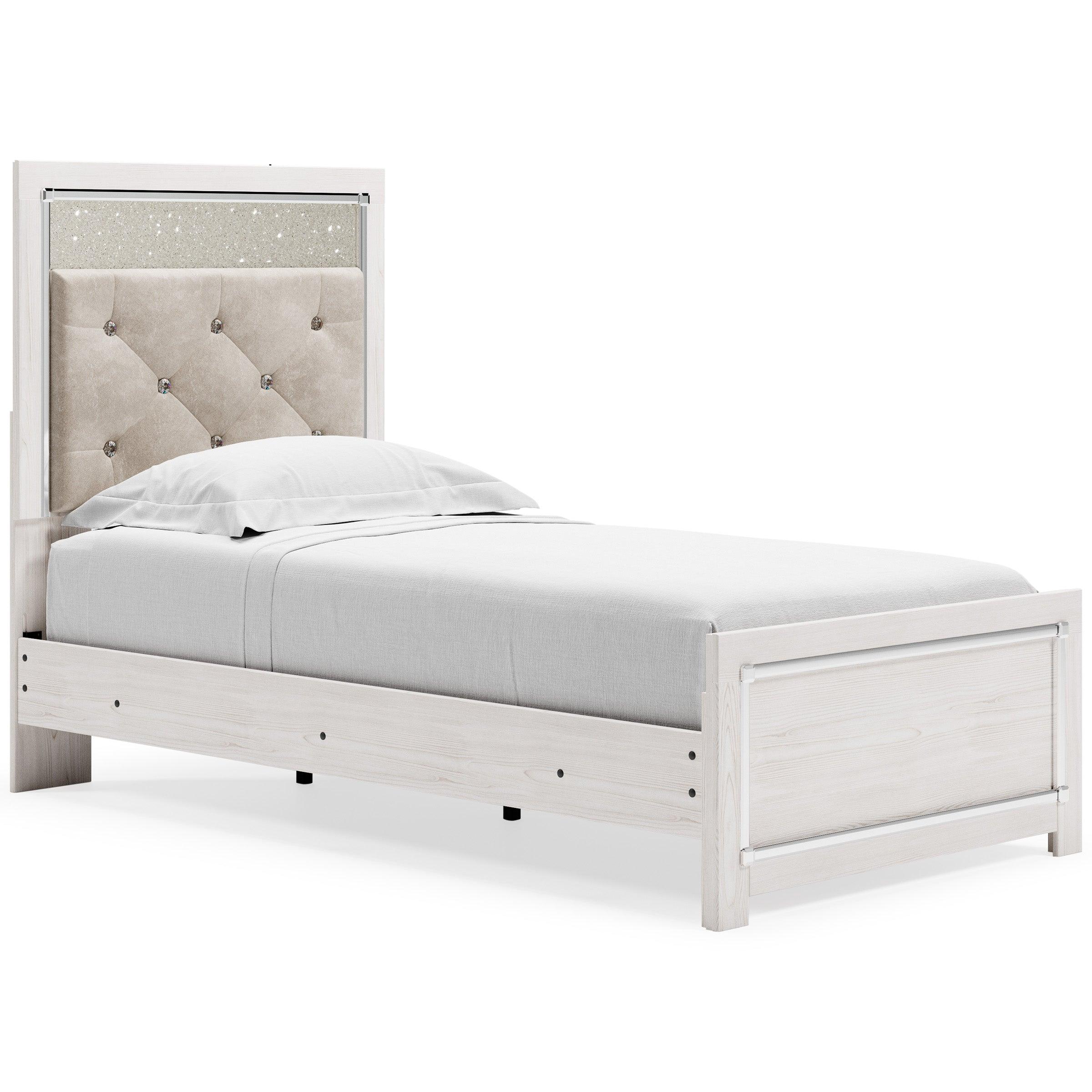 Altyra White LED Upholstered Panel Youth Bedroom Set - Image 2