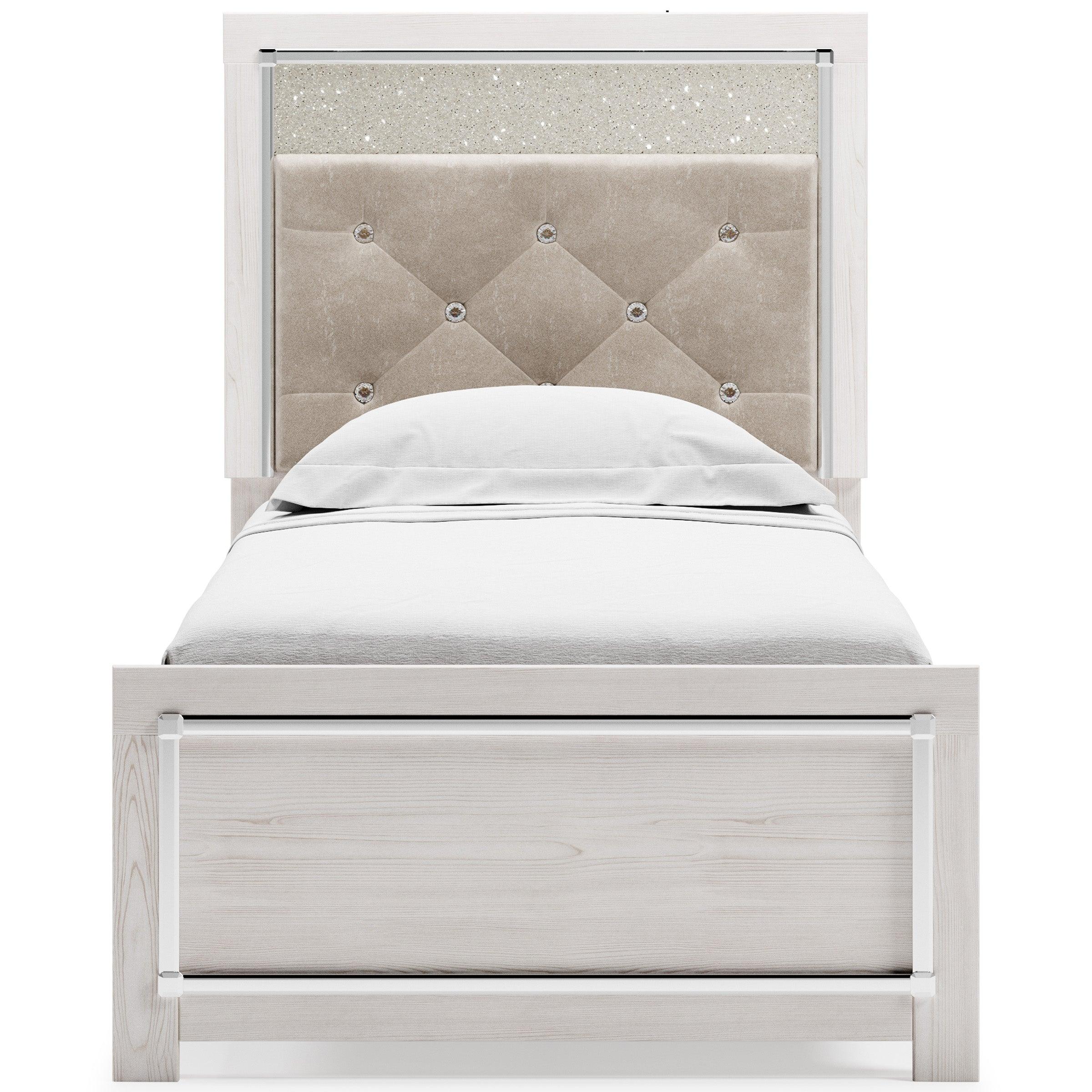 Altyra White LED Upholstered Panel Youth Bedroom Set - Image 6