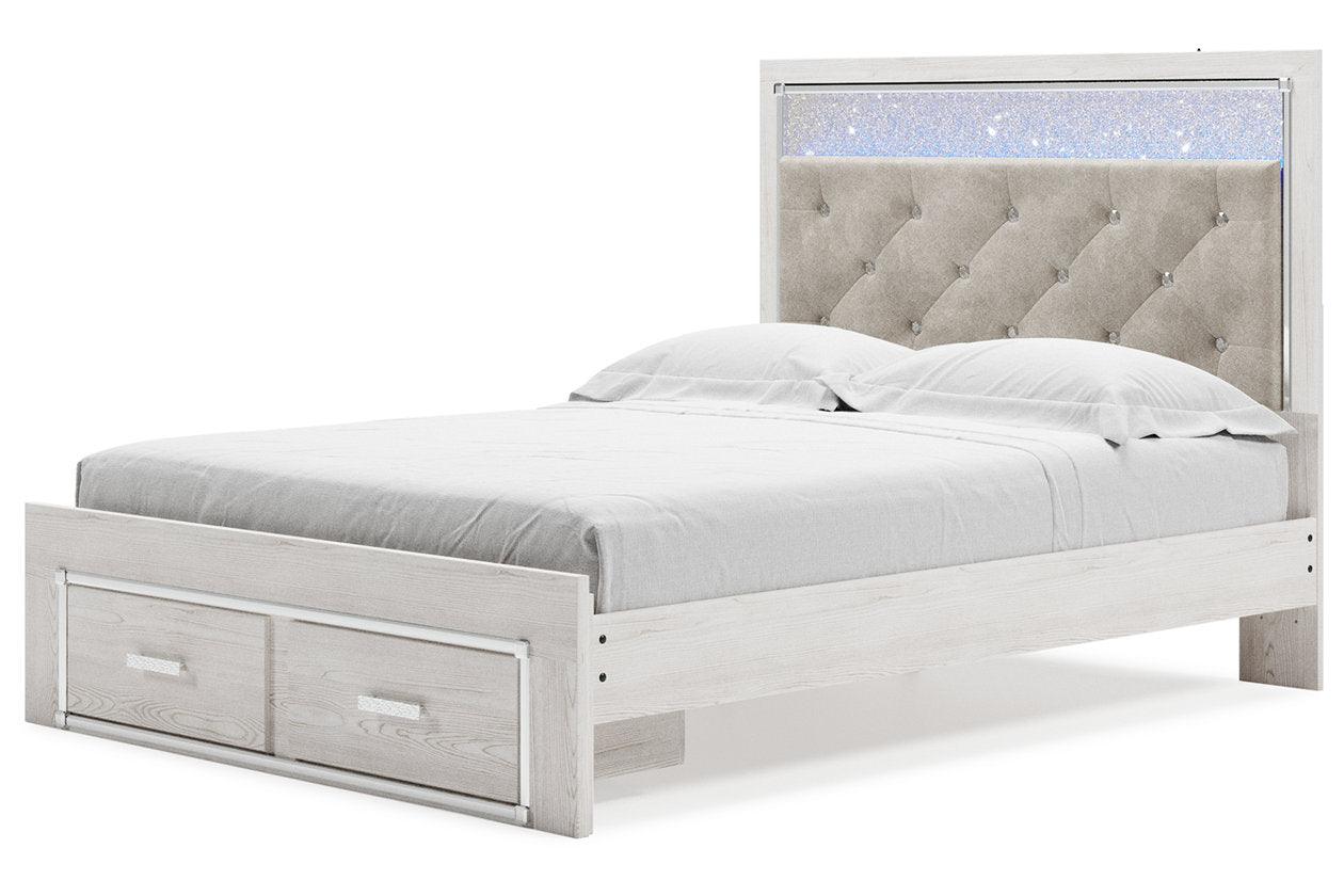 Altyra White Queen Upholstered Storage Platform Bed - Image 4