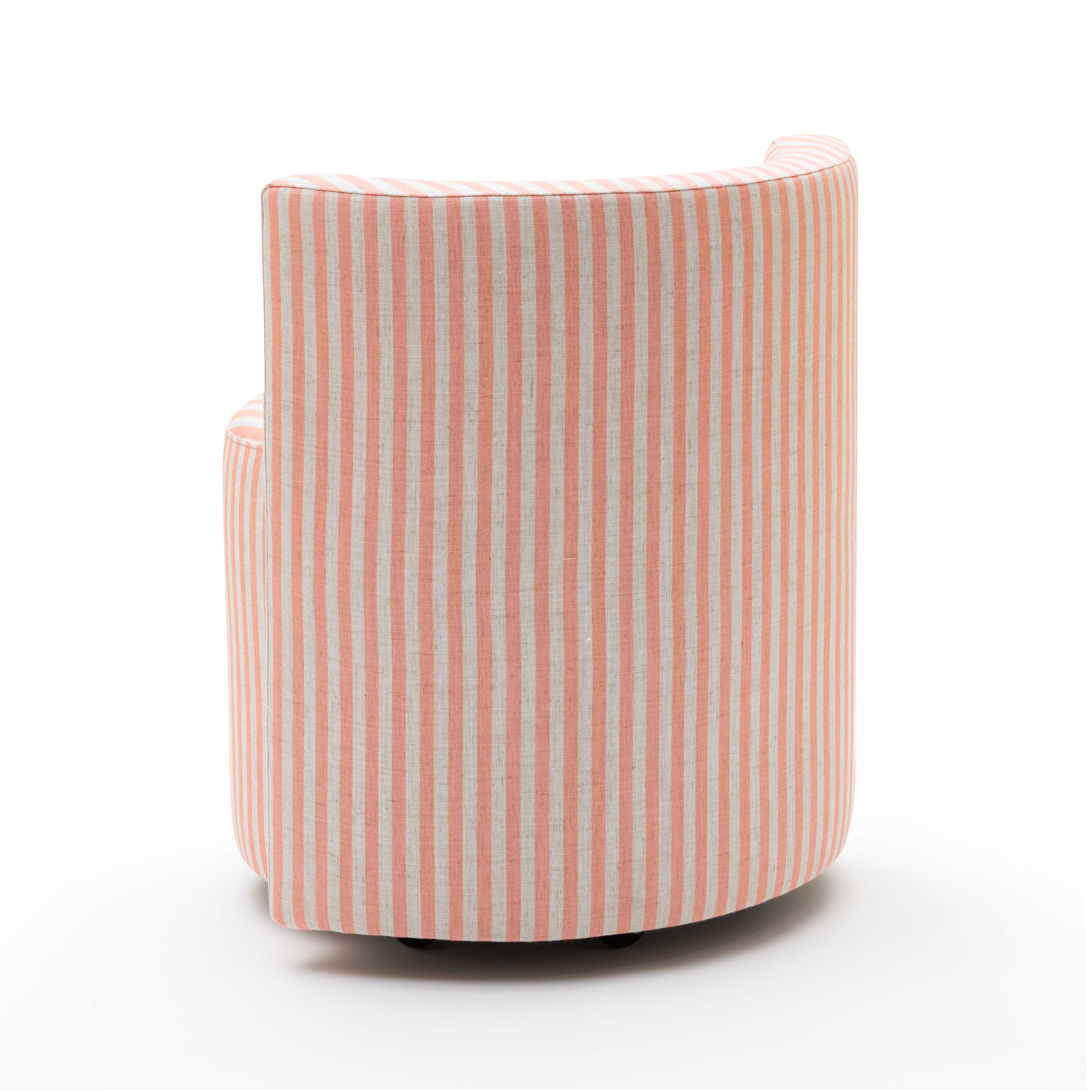 Alyssa Striped Performance Linen Rolling Desk Chair - Image 4