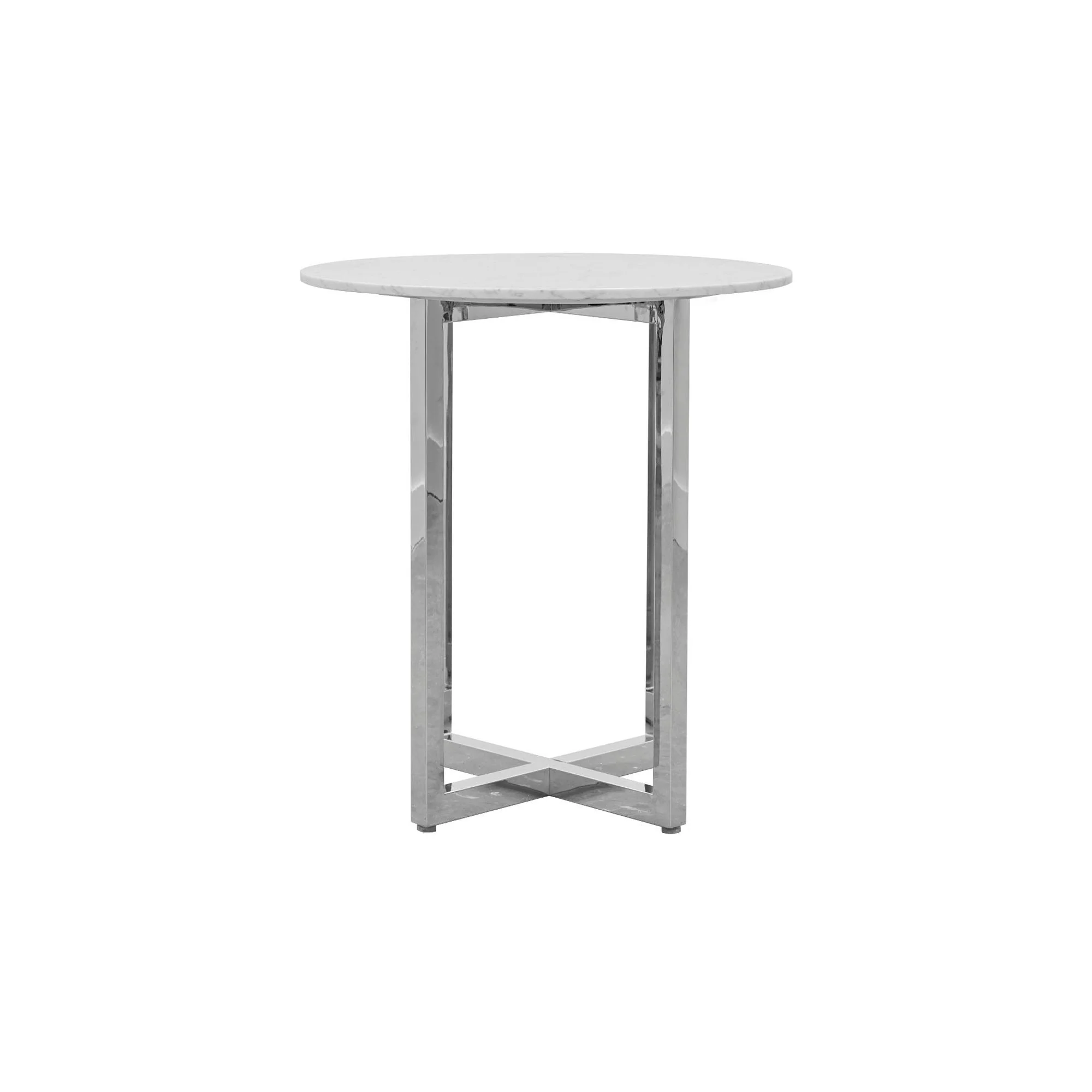 Amalfi 32 inch Round Carrara Marble Top Bar Table - Image 3