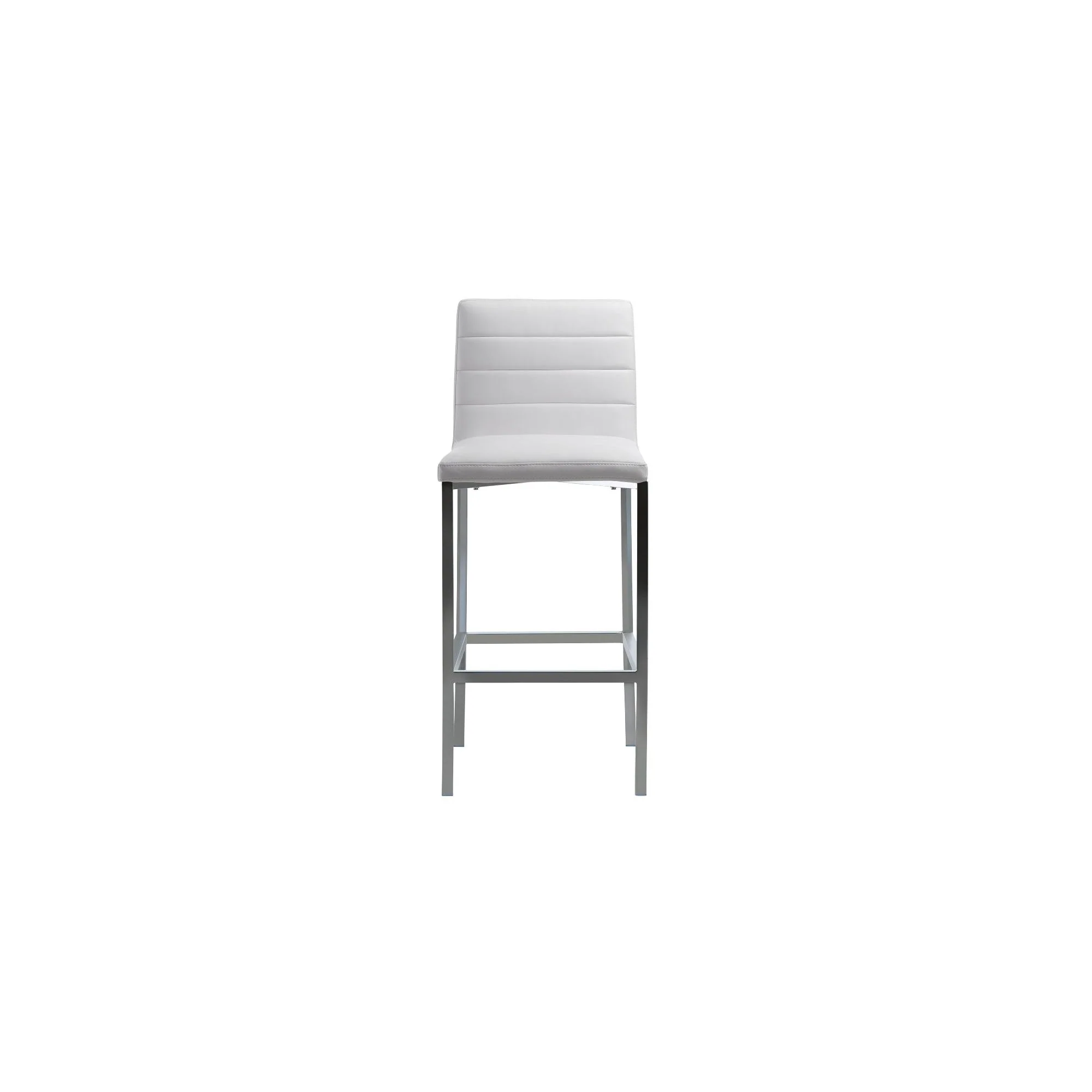 Amalfi Metal Back Bar Stool in White Leather (Set of 2) - Image 3