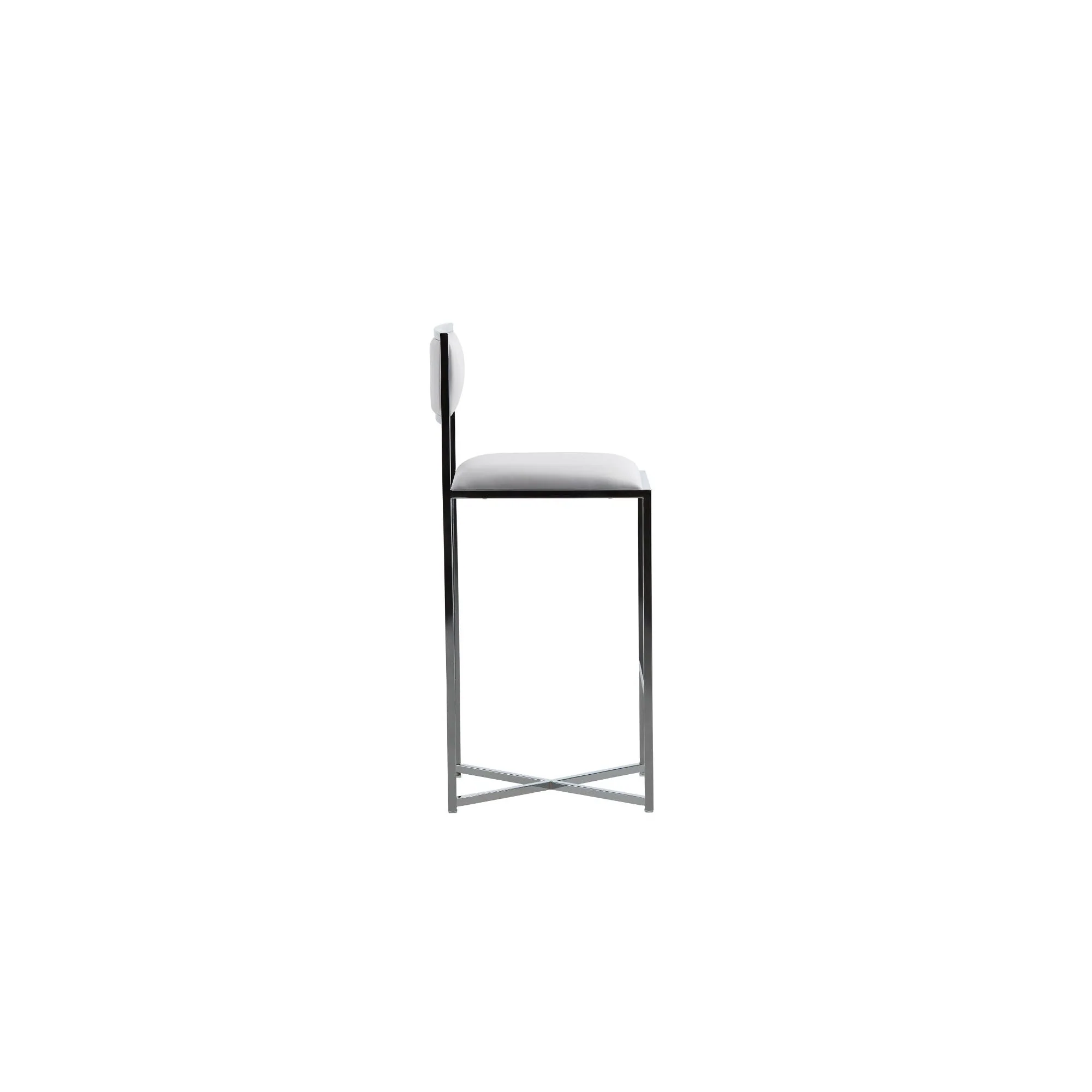 Amalfi X-Base Bar Stool in White Leather (Set of 2) - Image 2