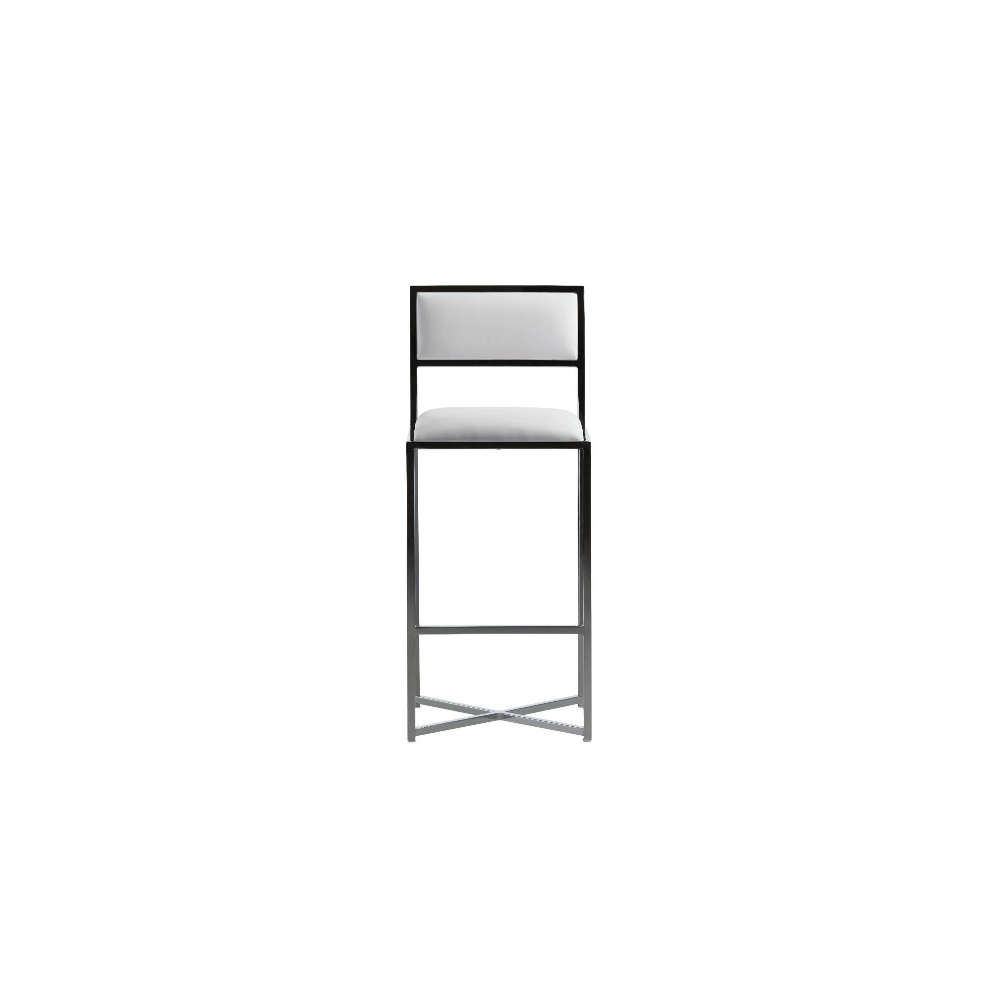 Amalfi X-Base Bar Stool in White Leather (Set of 2) - Image 3