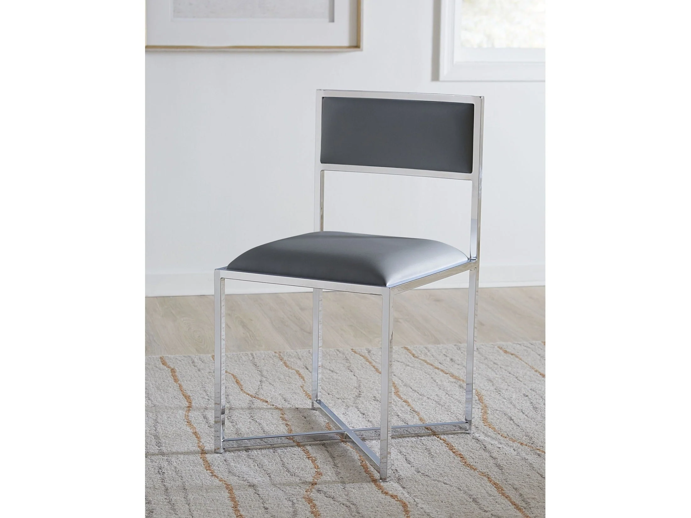 Amalfi X-Base Chair in Cobalt Leather (Set of 2)