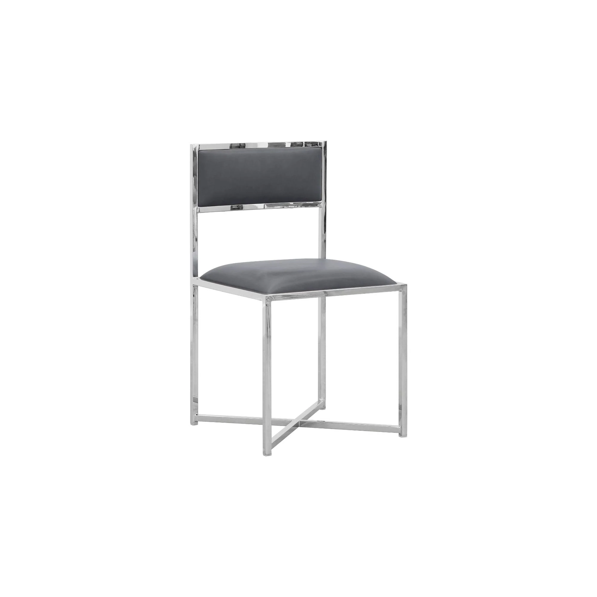 Amalfi X-Base Chair in Cobalt Leather (Set of 2) - Image 4