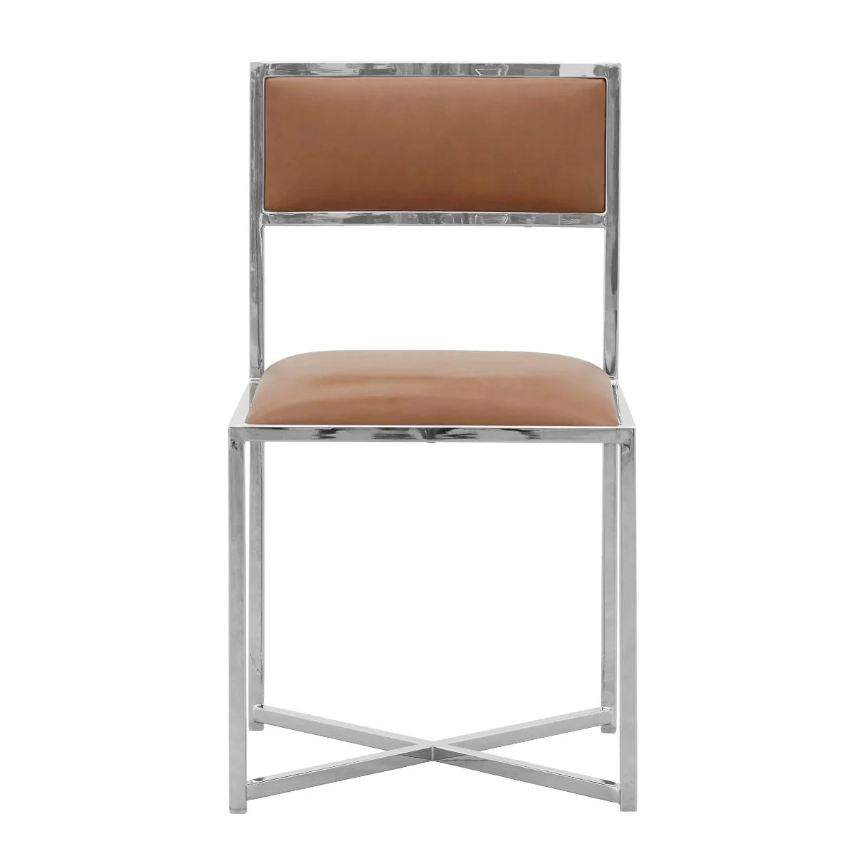 Amalfi X-Base Chair in Cognac Leather (Set of 2) - Image 2