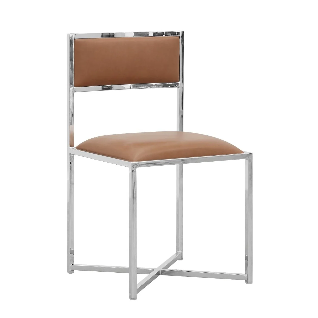 Amalfi X-Base Chair in Cognac Leather (Set of 2) - Image 3