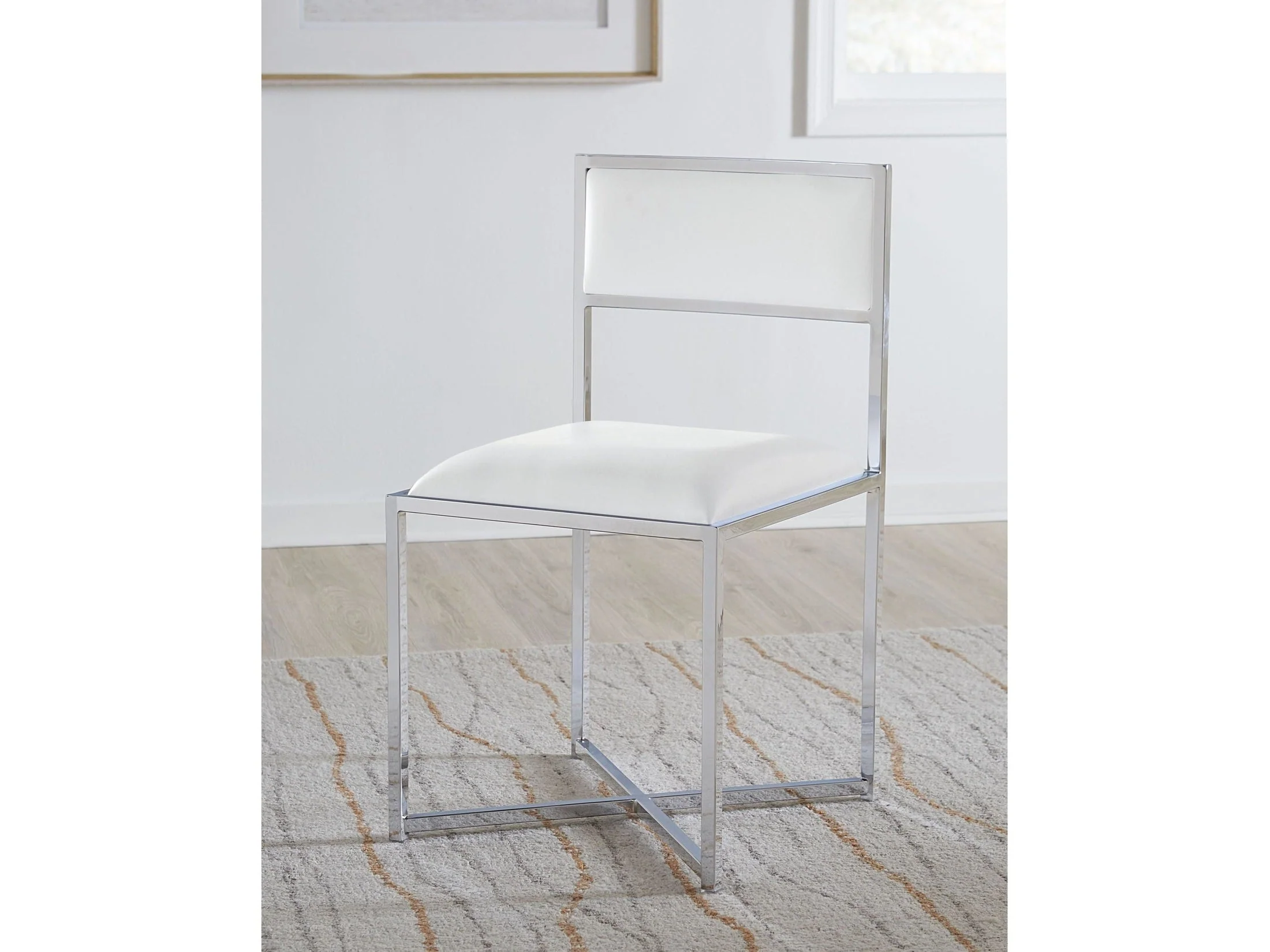 Amalfi X-Base Chair in White Leather (Set of 2)