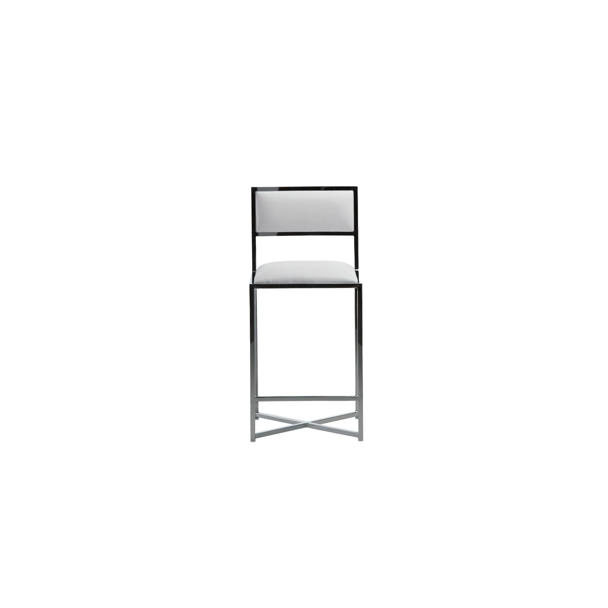 Amalfi X-Base Counter Stool in White Leather (Set of 2) - Image 2