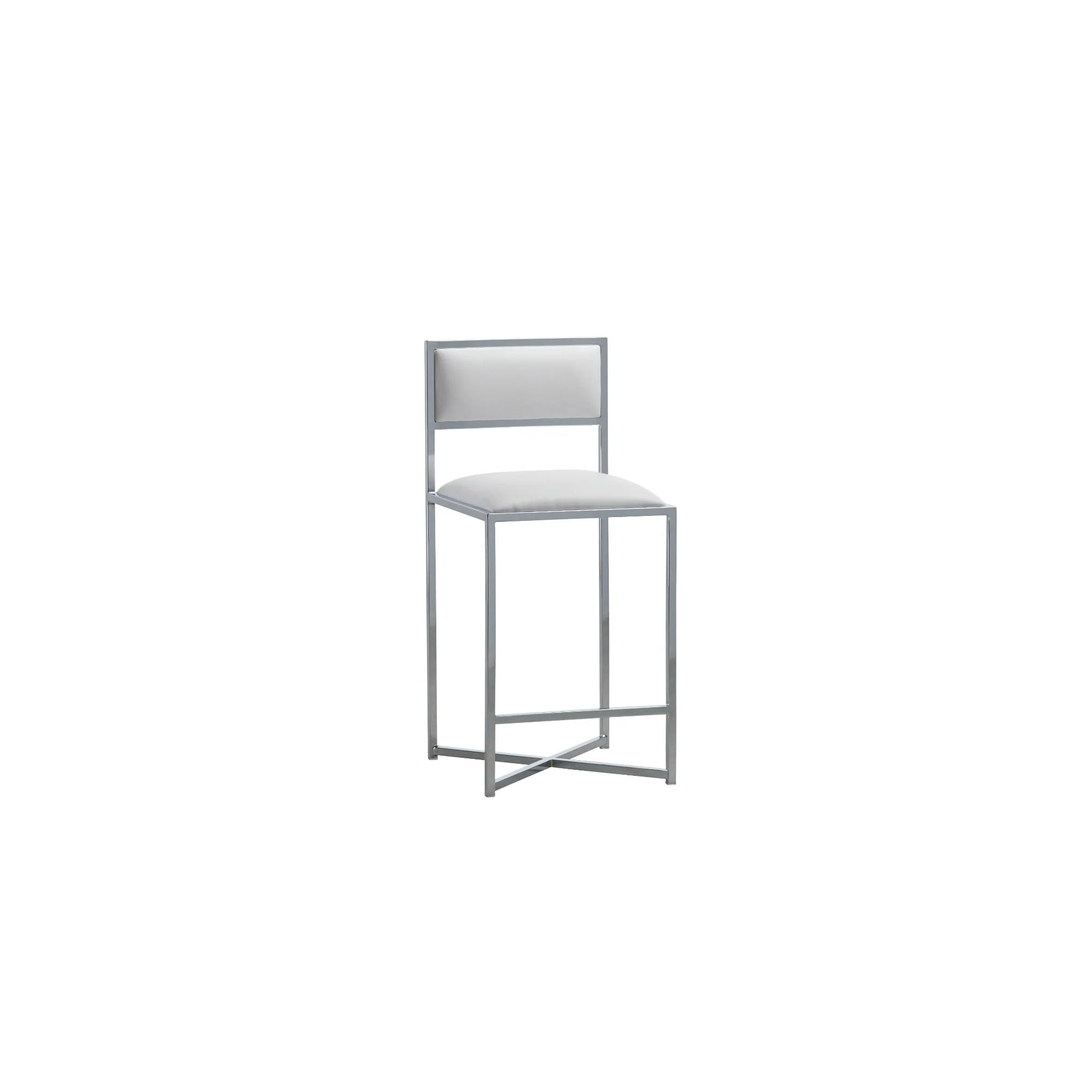 Amalfi X-Base Counter Stool in White Leather (Set of 2) - Image 5