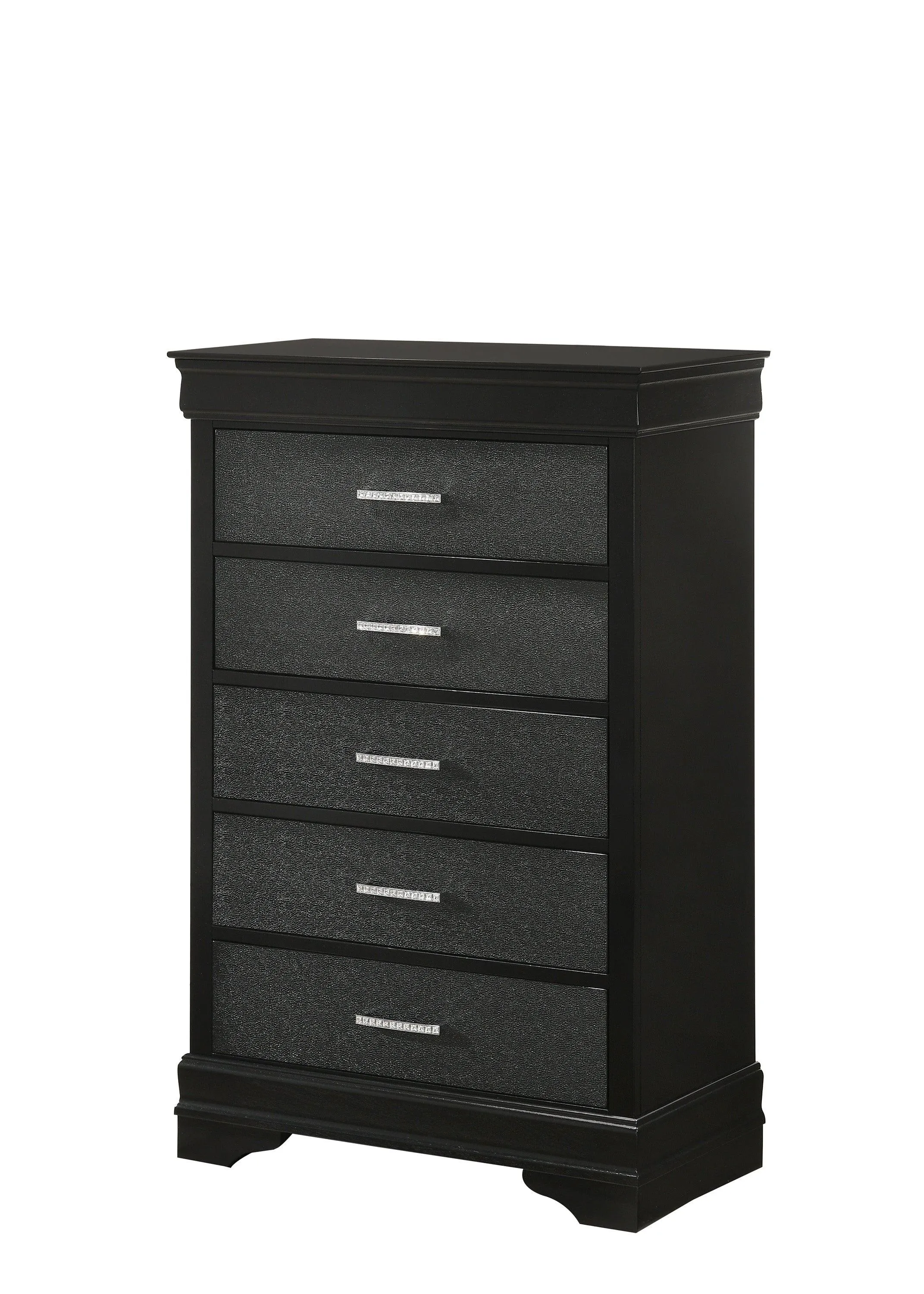 Amalia Black Upholstered Panel Bedroom Set - Image 5
