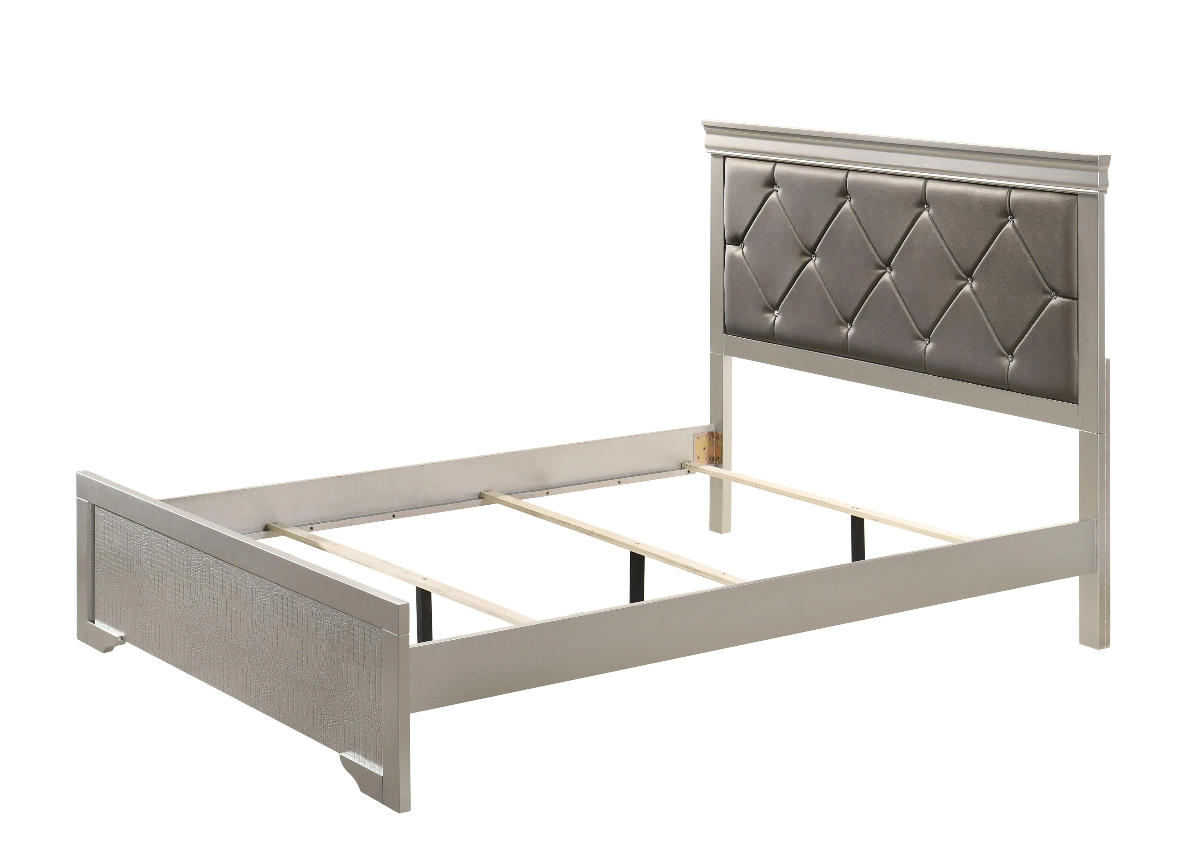 Amalia Champagne Silver Full Panel Bed - Image 3