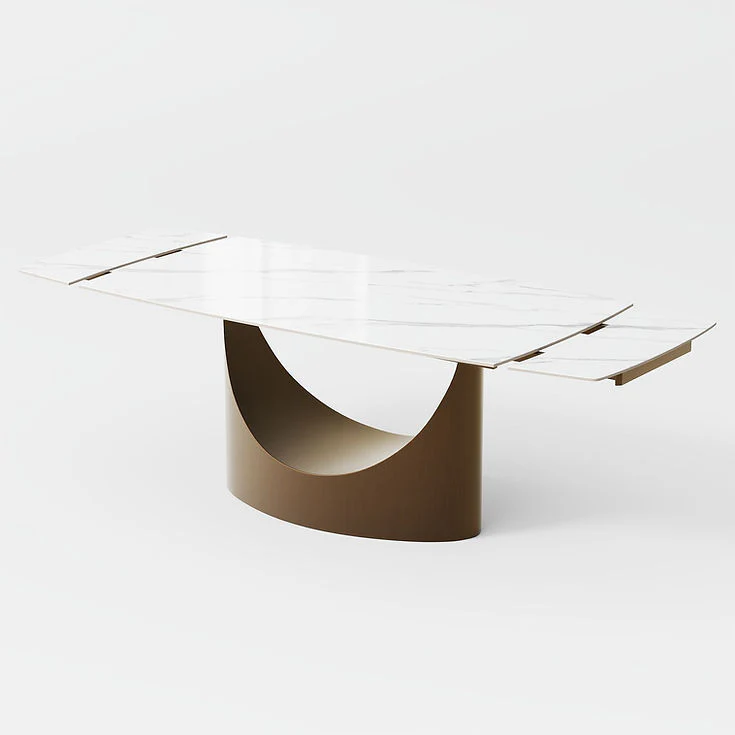 Aman 71"-95" Glossy White Dining Room Set - Image 2