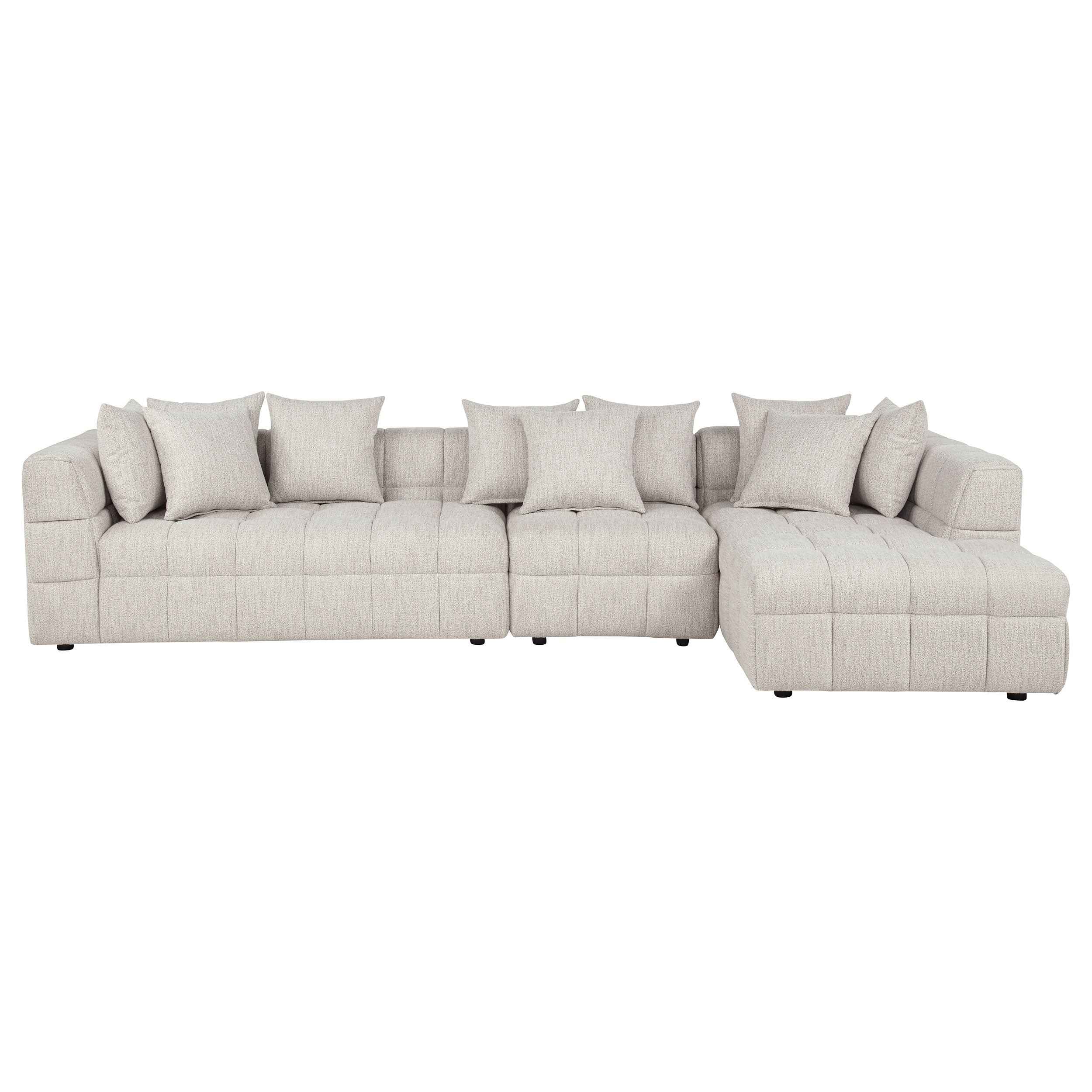Amara Ivory 3-Piece Upholstered Sectional Sofa - Image 3
