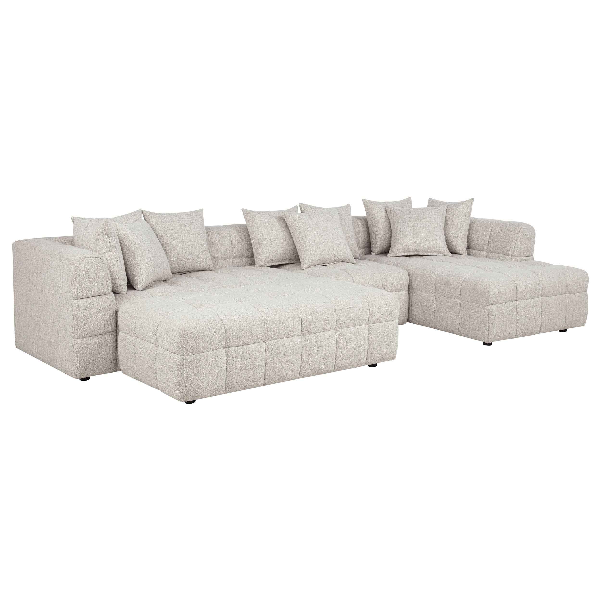 Amara Ivory 4-Piece Upholstered Sectional Sofa - Image 2