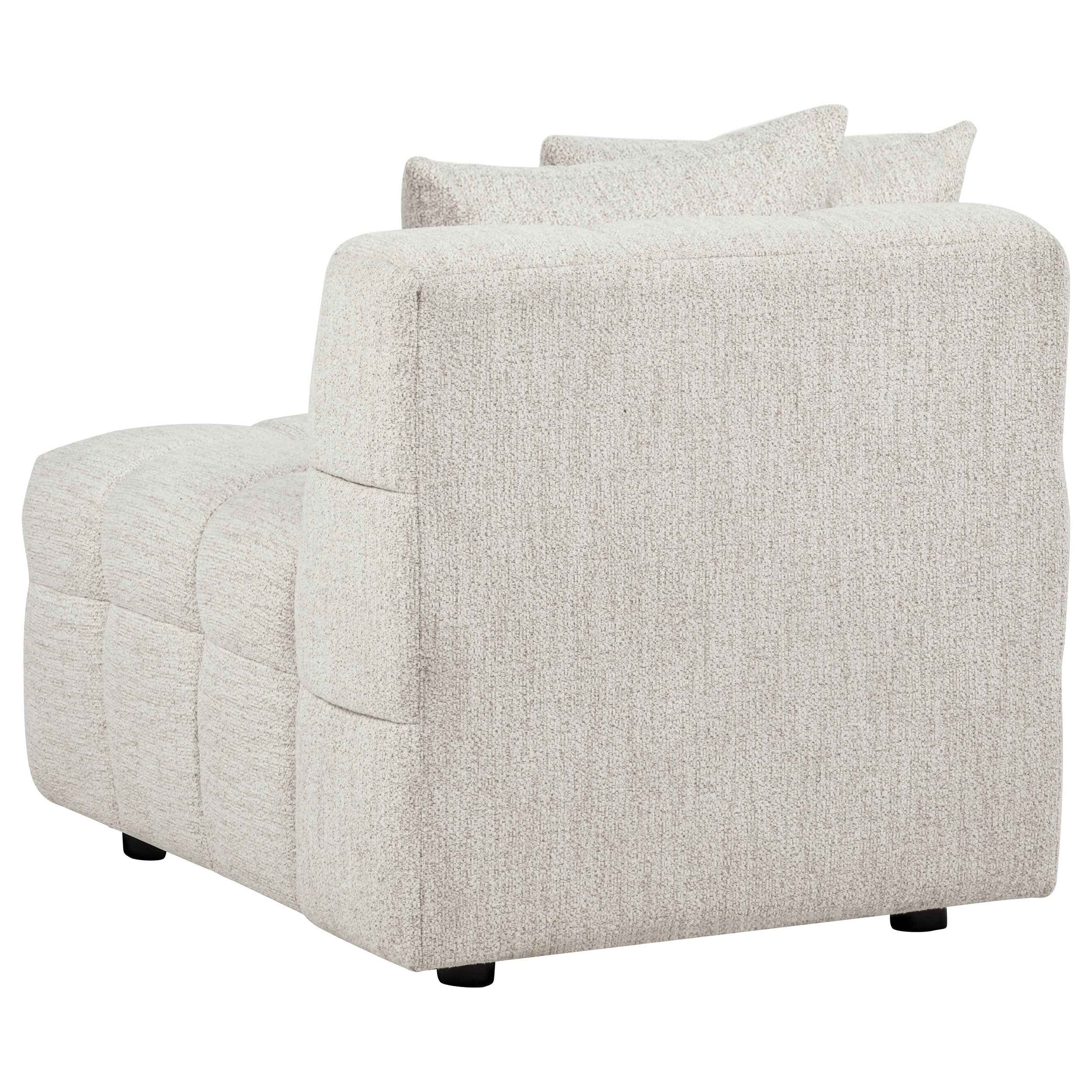 Amara Ivory Upholstered Armless Chair - Image 3