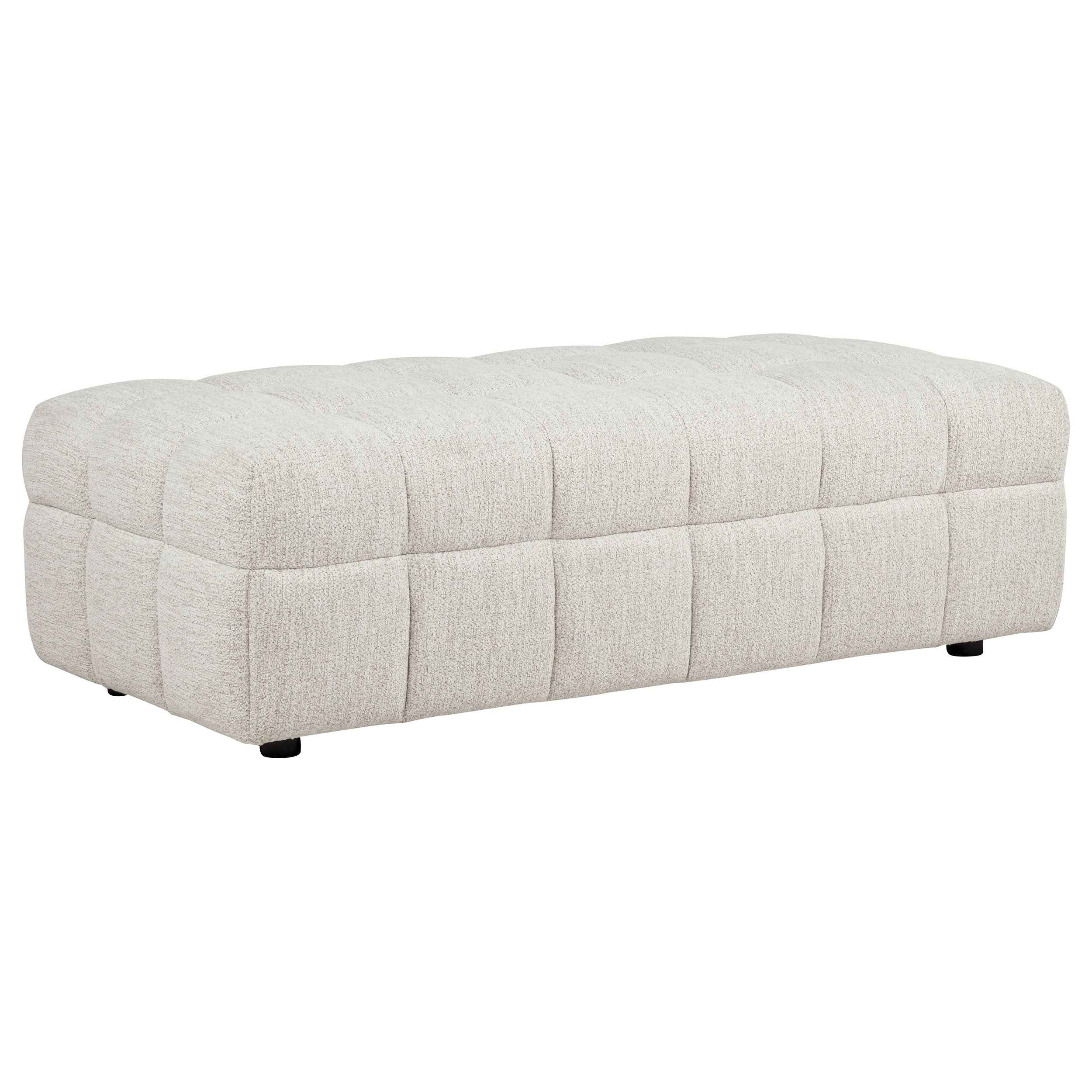 Amara Ivory Upholstered Ottoman - Image 2