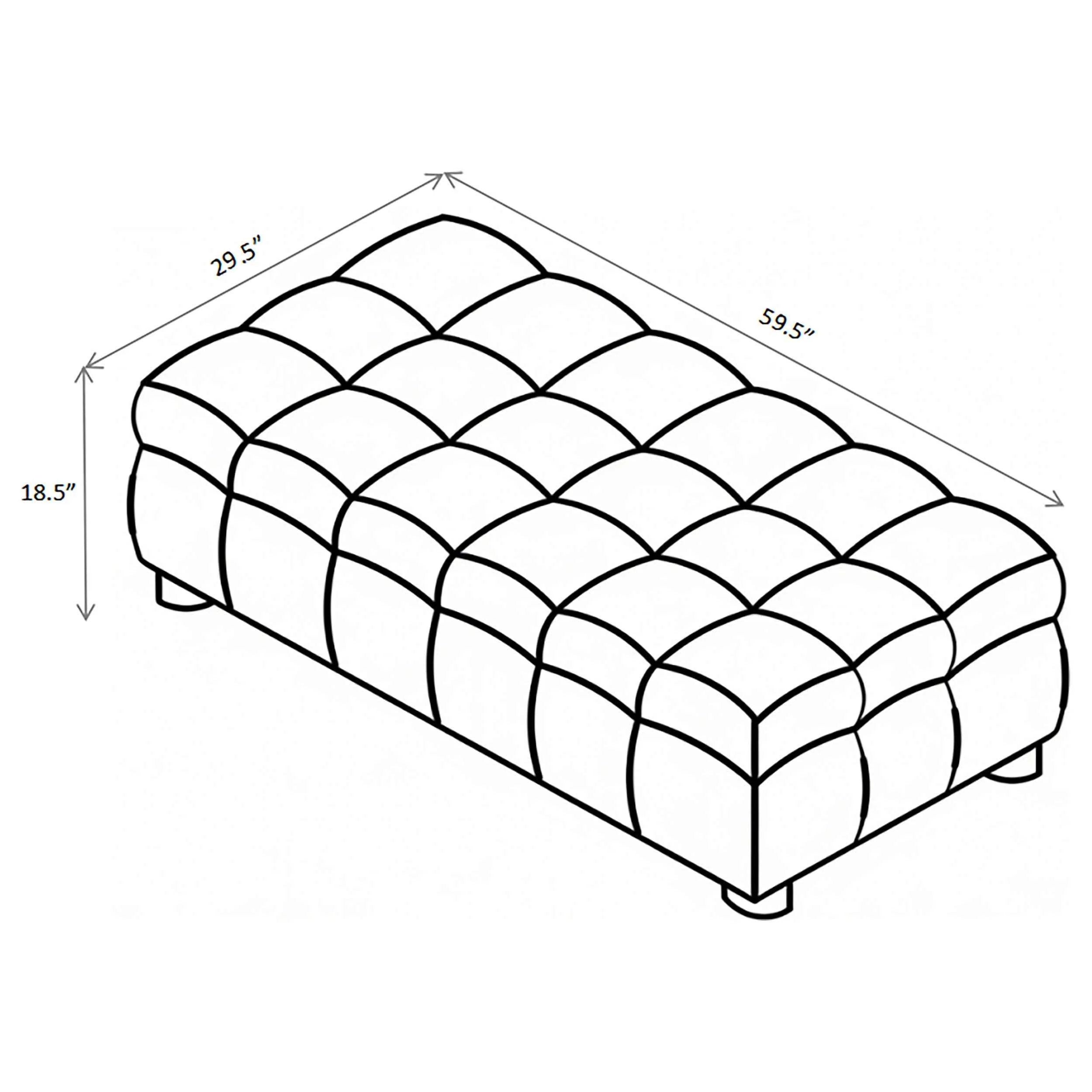Amara Ivory Upholstered Ottoman - Image 6
