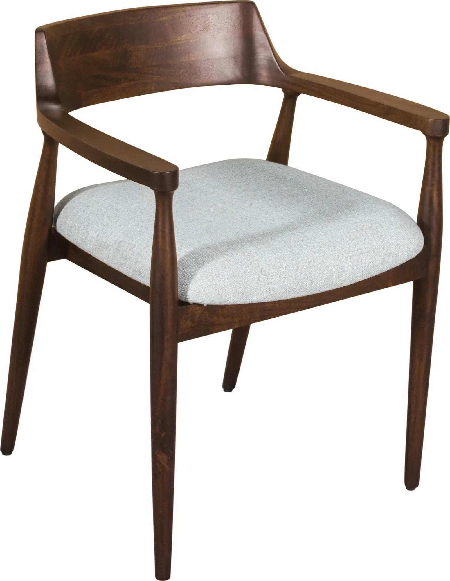 Amaroo Honey Date Solid Mango Linen Upholstered Dining Arm Chair - Image 3