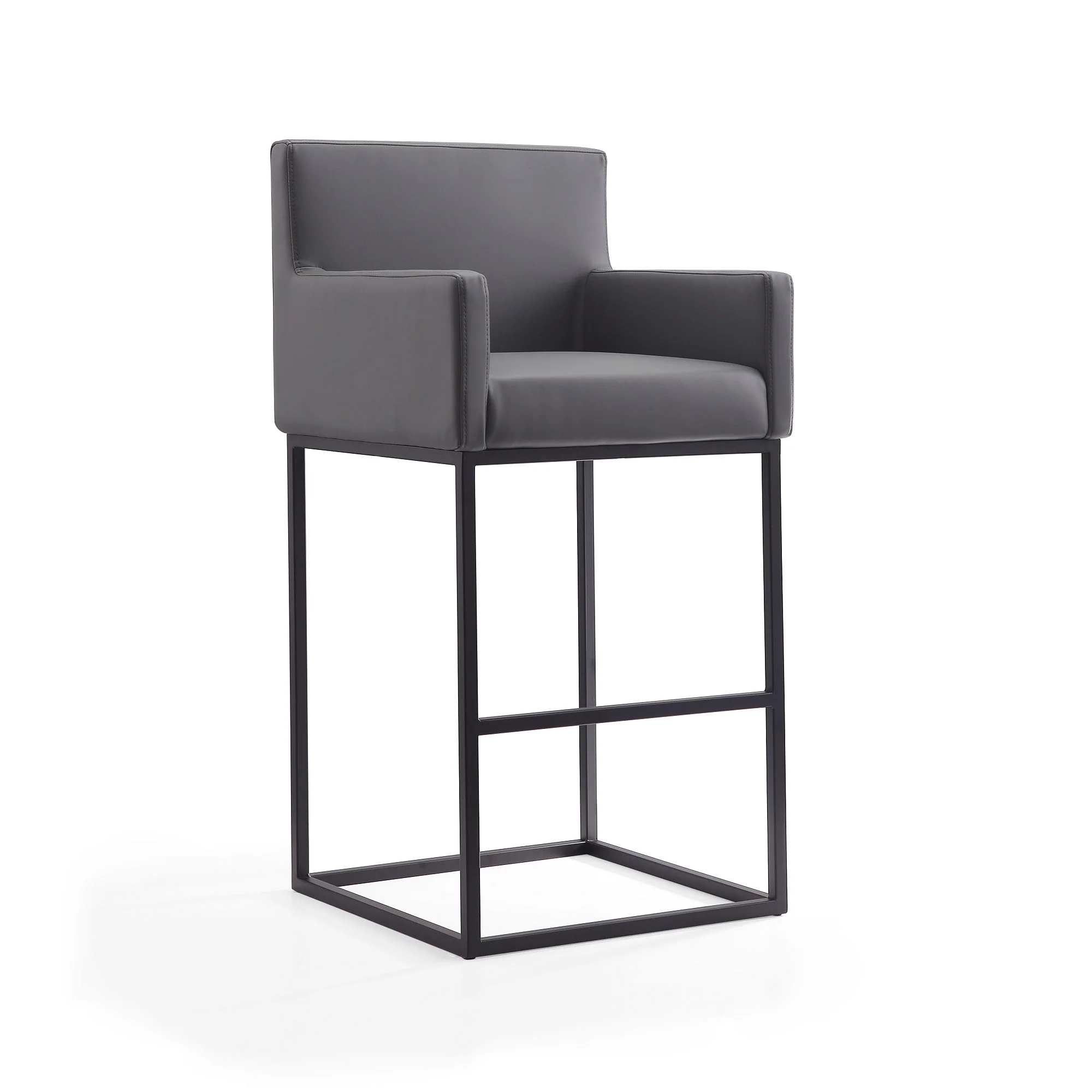 Ambassador Barstool in Grey and Black (set of 2) - Image 4