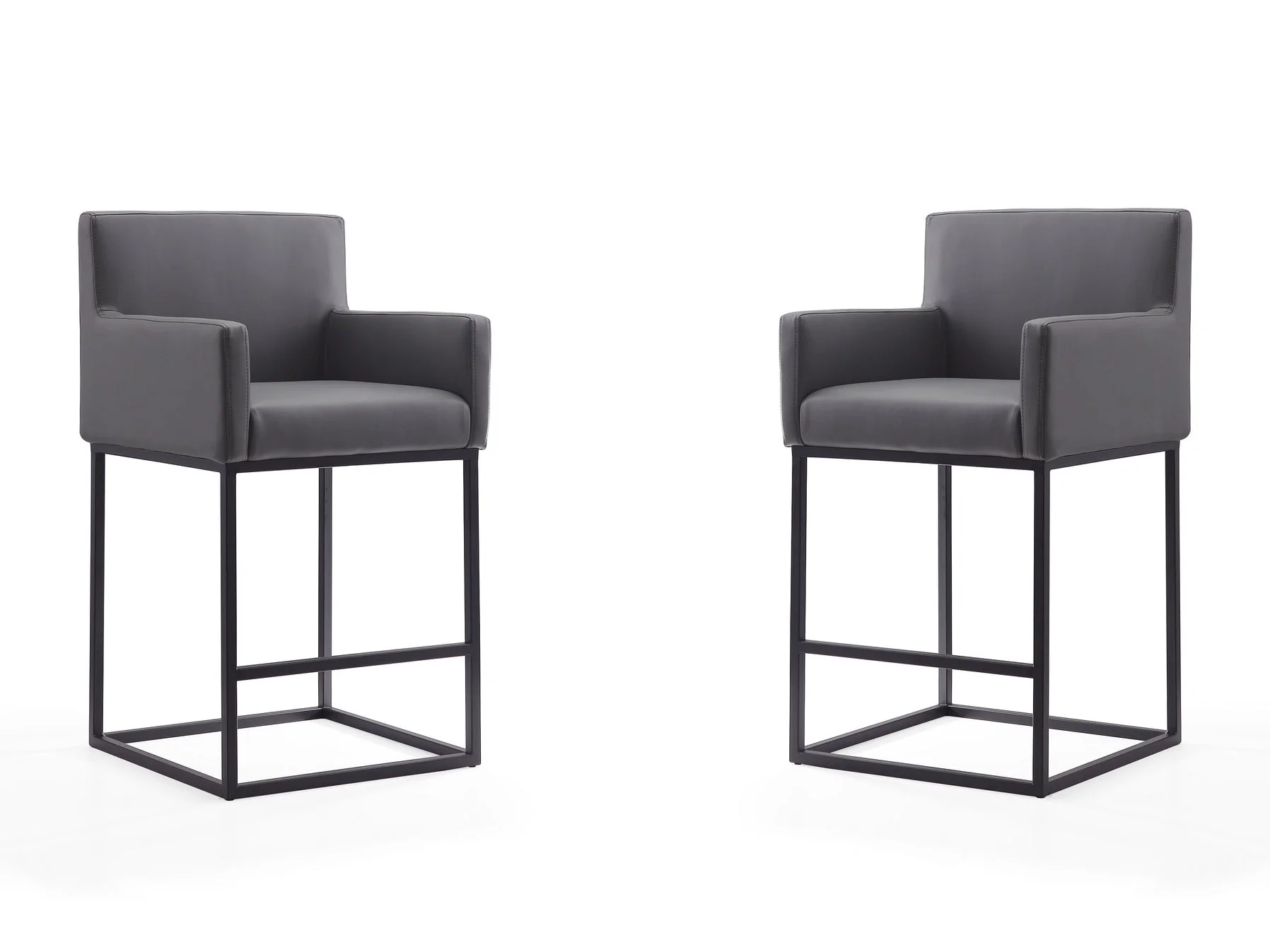 Ambassador Counter Stool in Grey and Black (set of 2)