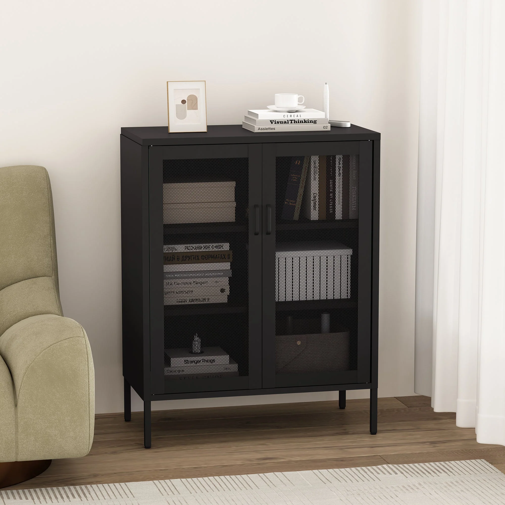 Amelia 31.5" Accent Cabinet in Black - Image 2
