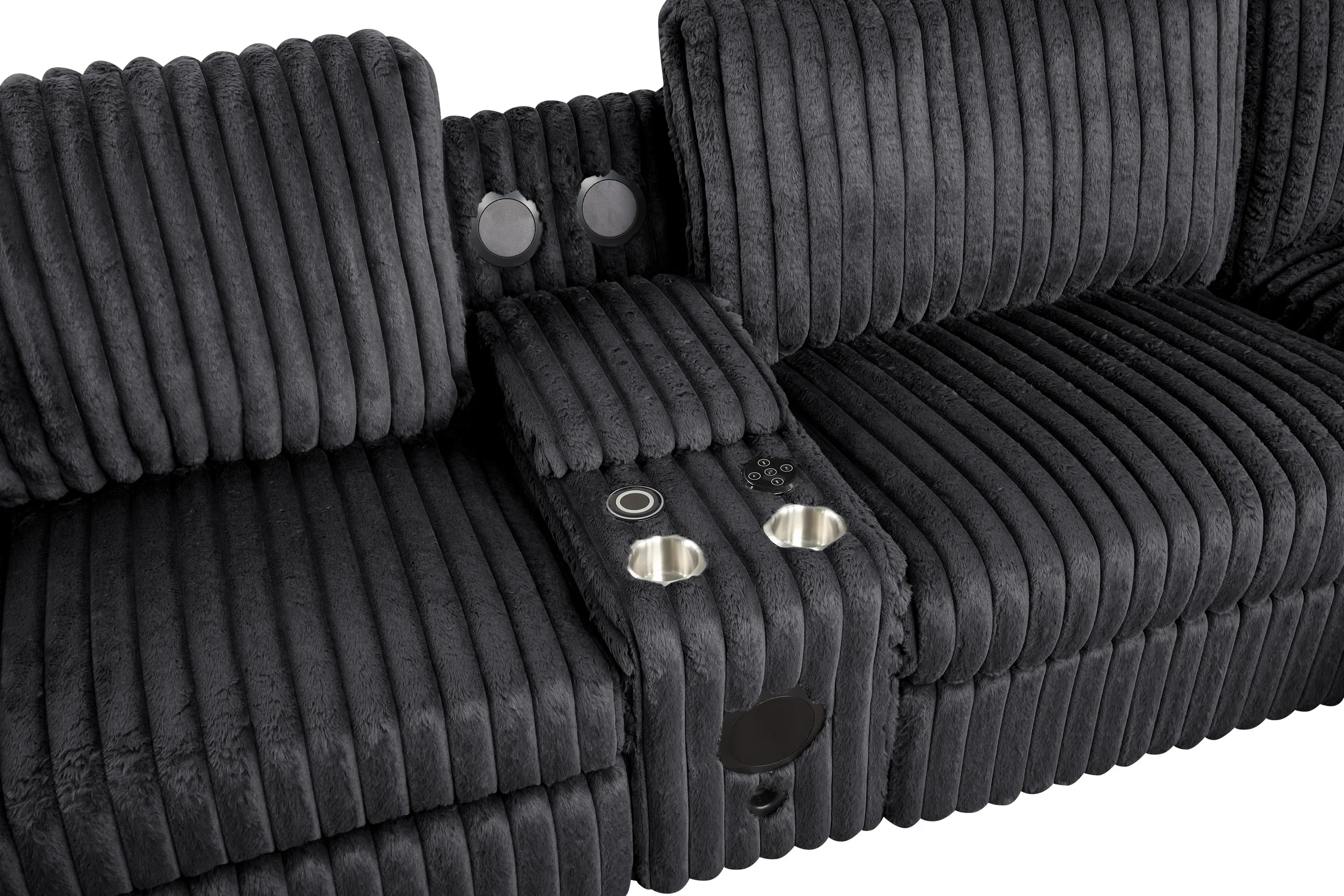 Amelia Onyx Power Reclining Sectional (w/ Bluetooth Speakers) - Image 3
