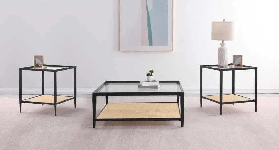 Amherst Black 3-Piece Coffee and End Table Set
