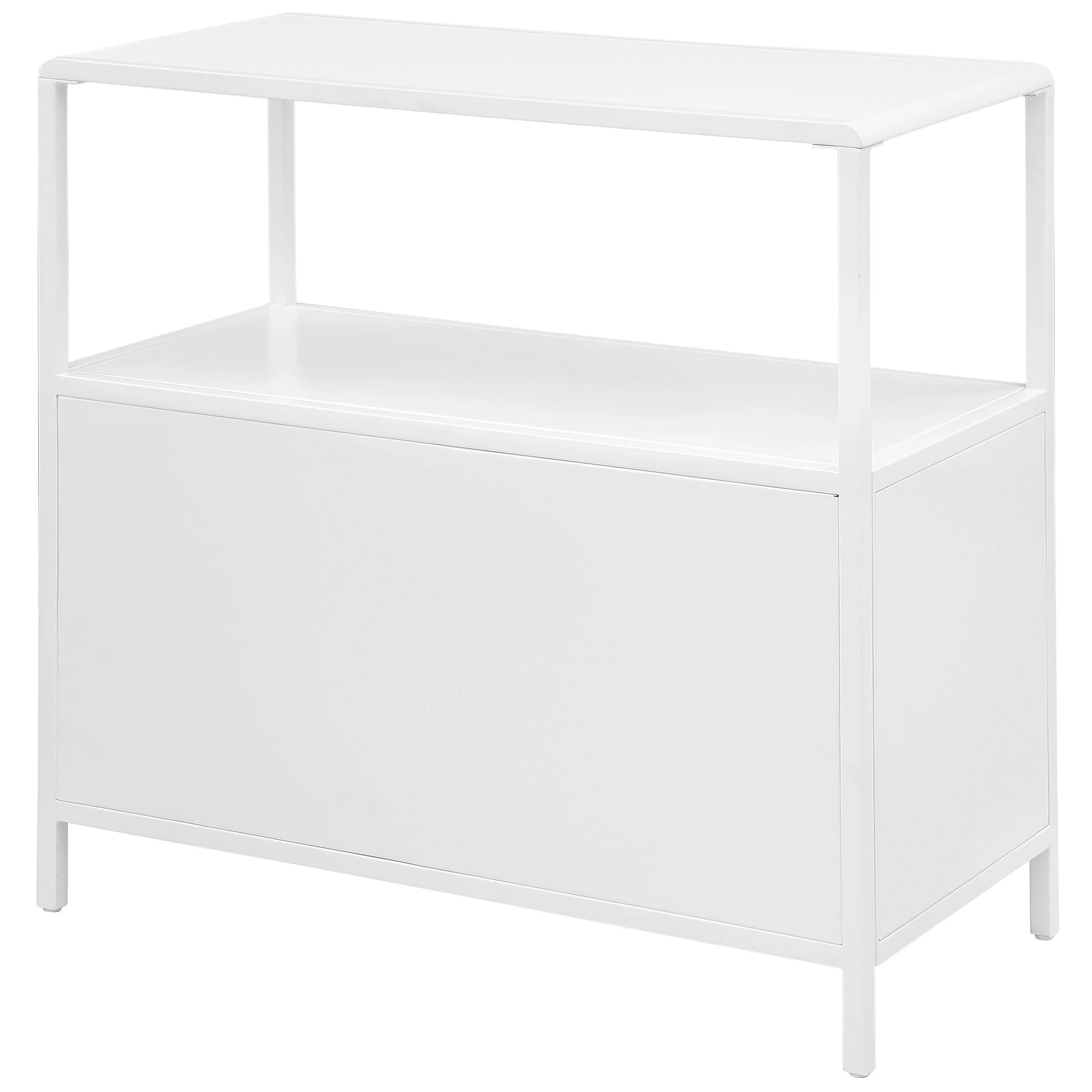 Amherst White 2-Door Radio Weave Cane Metal Accent Cabinet - Image 7