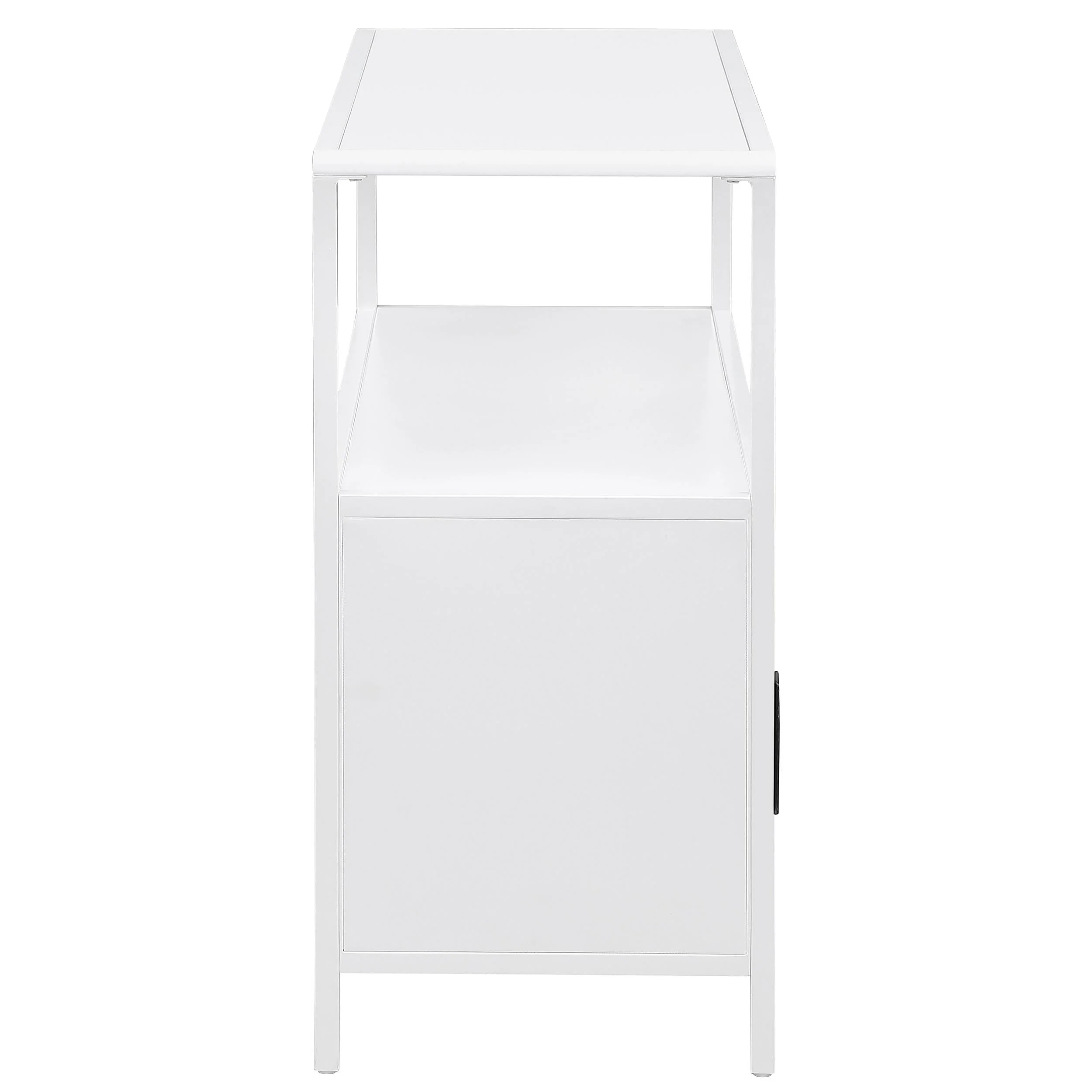 Amherst White 2-Door Radio Weave Cane Metal Accent Cabinet - Image 9