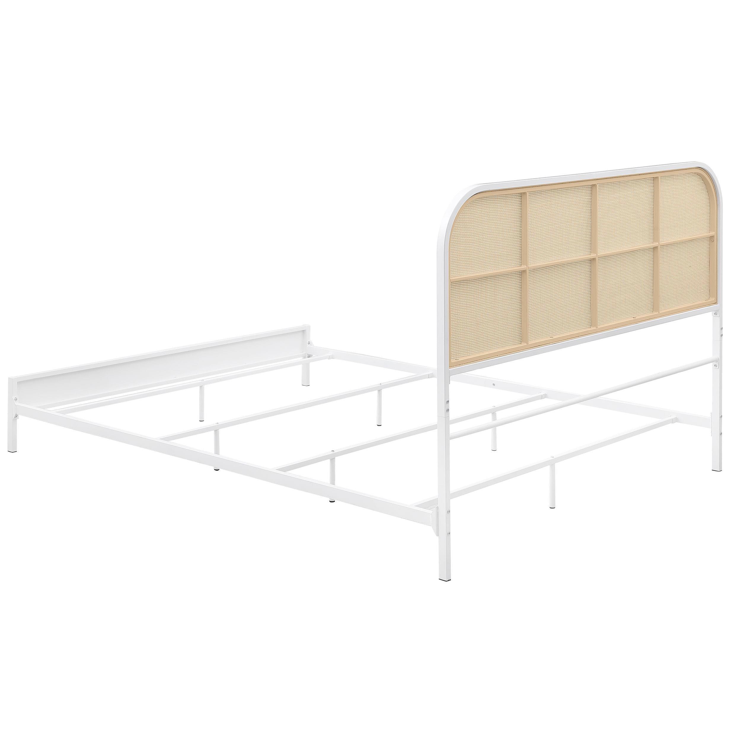 Amherst White Radio Weave Rattan Metal Queen Bed - Image 5