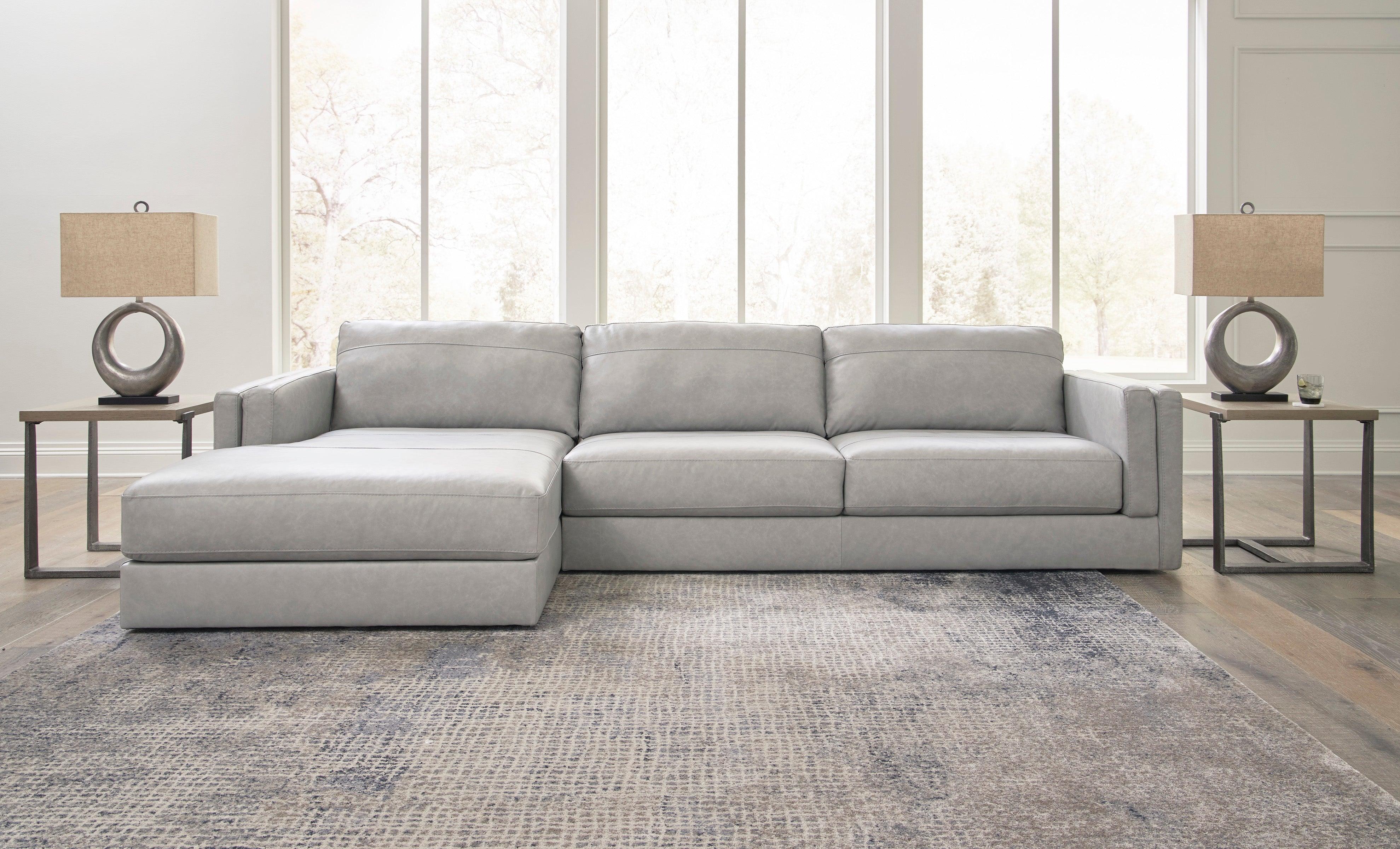 Amiata Glacier Leather 2-Piece Left Arm Facing (Left Arm Facing (LAF)) Chaise Sectional