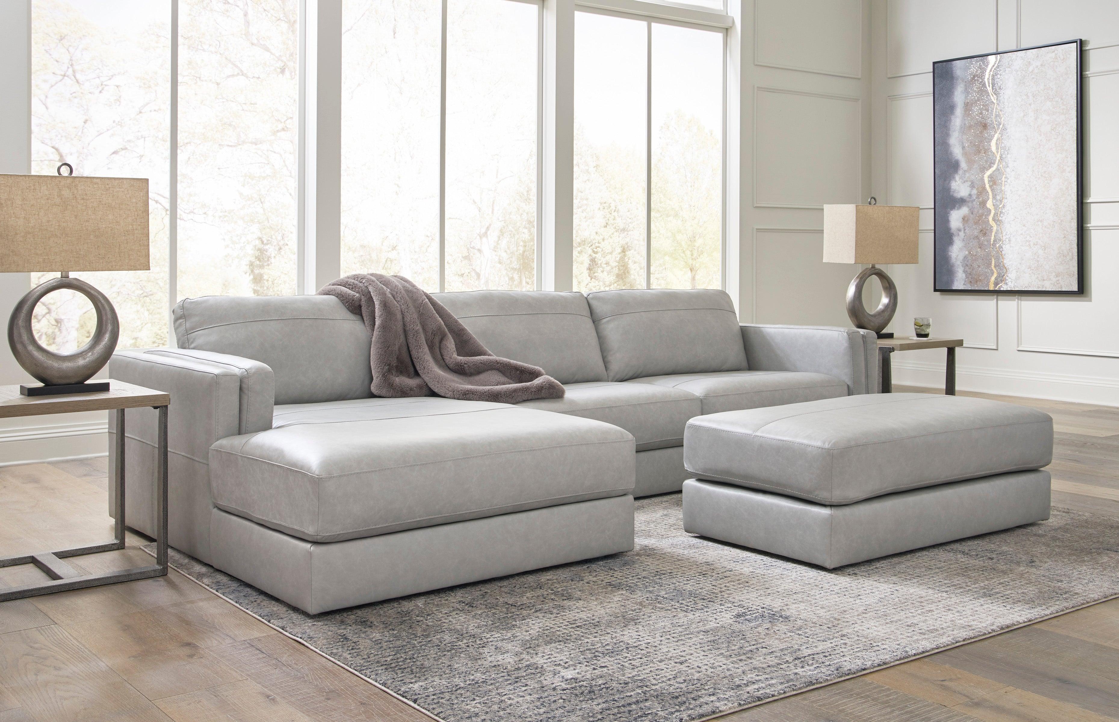 Amiata Glacier Leather 2-Piece Left Arm Facing (Left Arm Facing (LAF)) Chaise Sectional - Image 4