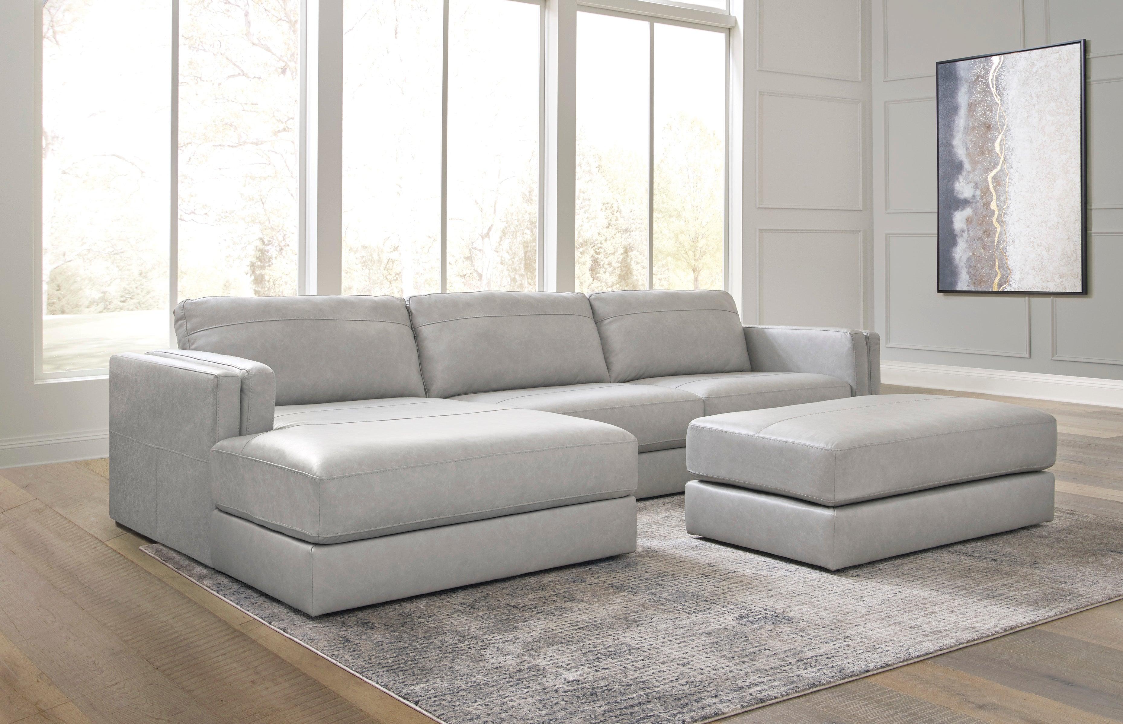 Amiata Glacier Leather 2-Piece Left Arm Facing (Left Arm Facing (LAF)) Chaise Sectional - Image 5