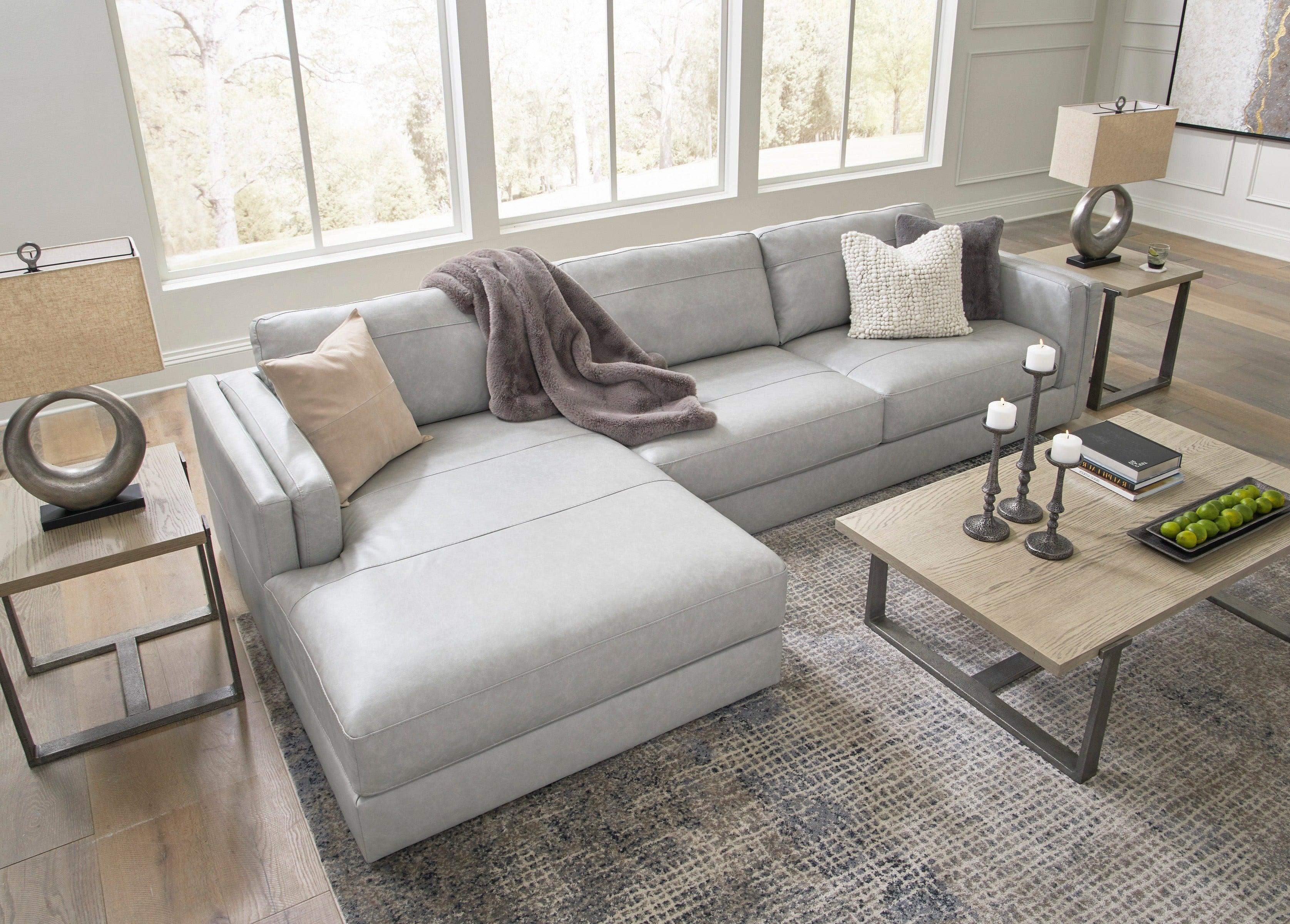 Amiata Glacier Leather 2-Piece Left Arm Facing (Left Arm Facing (LAF)) Chaise Sectional - Image 9