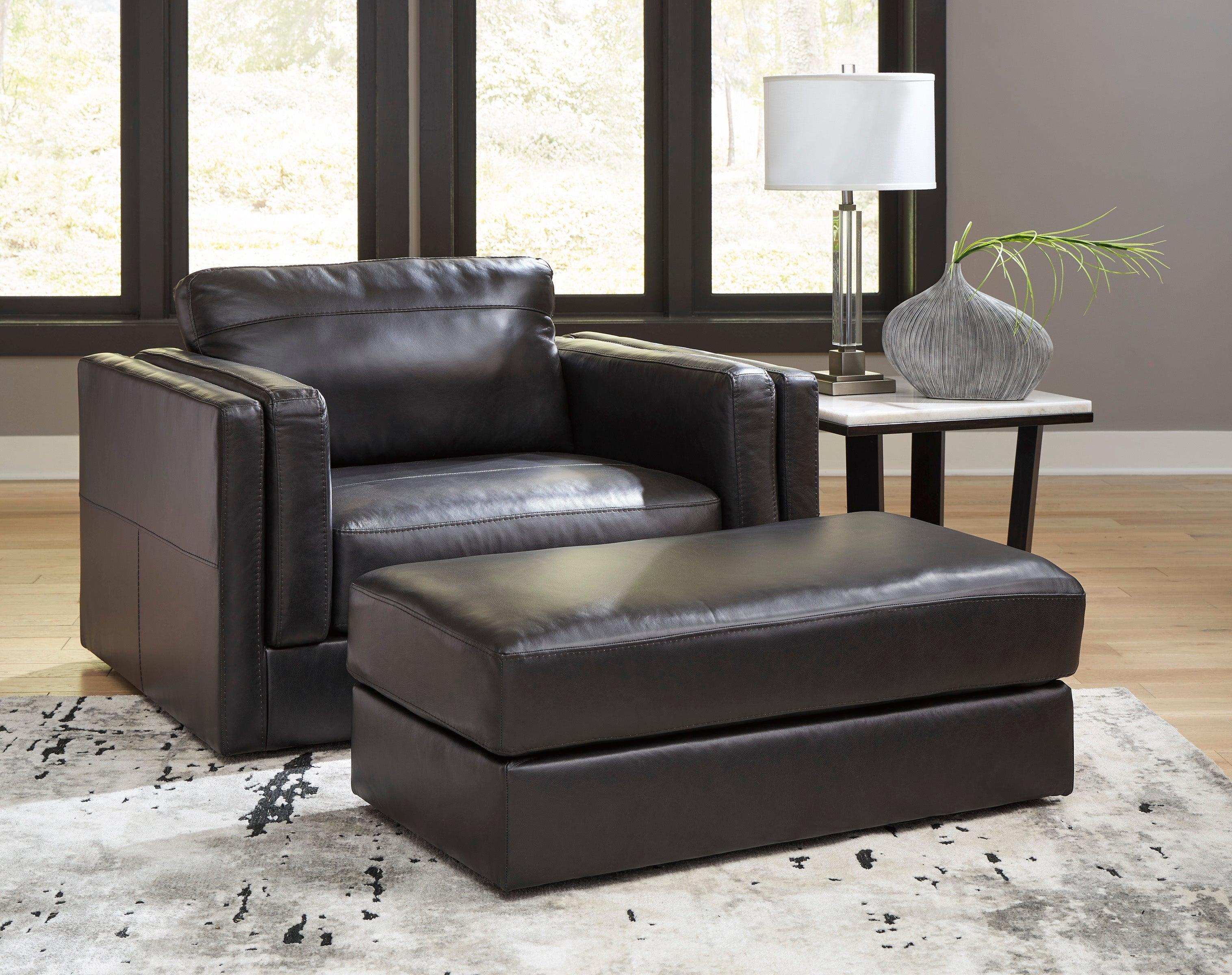 Amiata Onyx Leather Living Room Set - Image 7