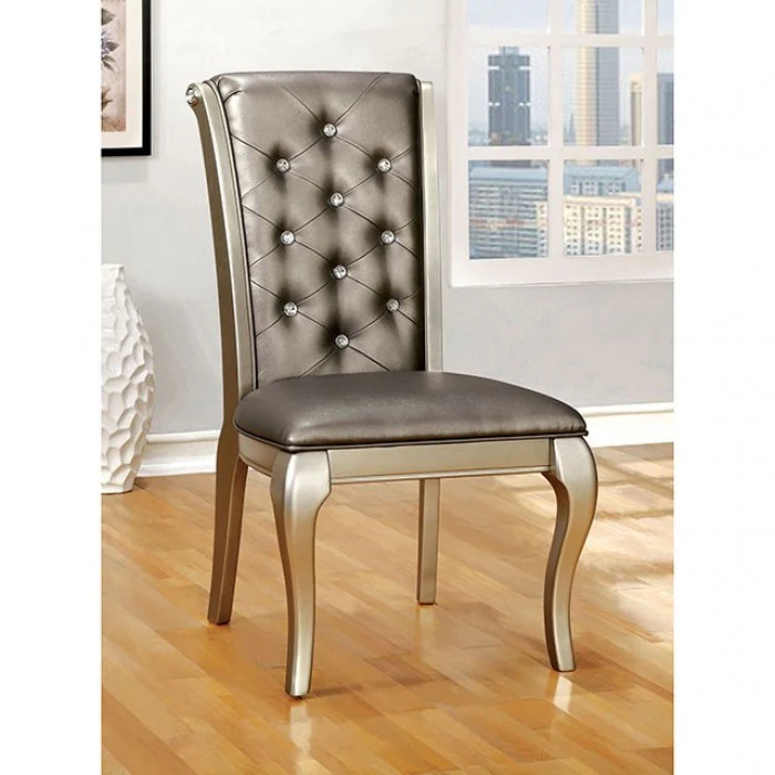 Amina Champagne 7-Piece Dining Room Set - Image 4