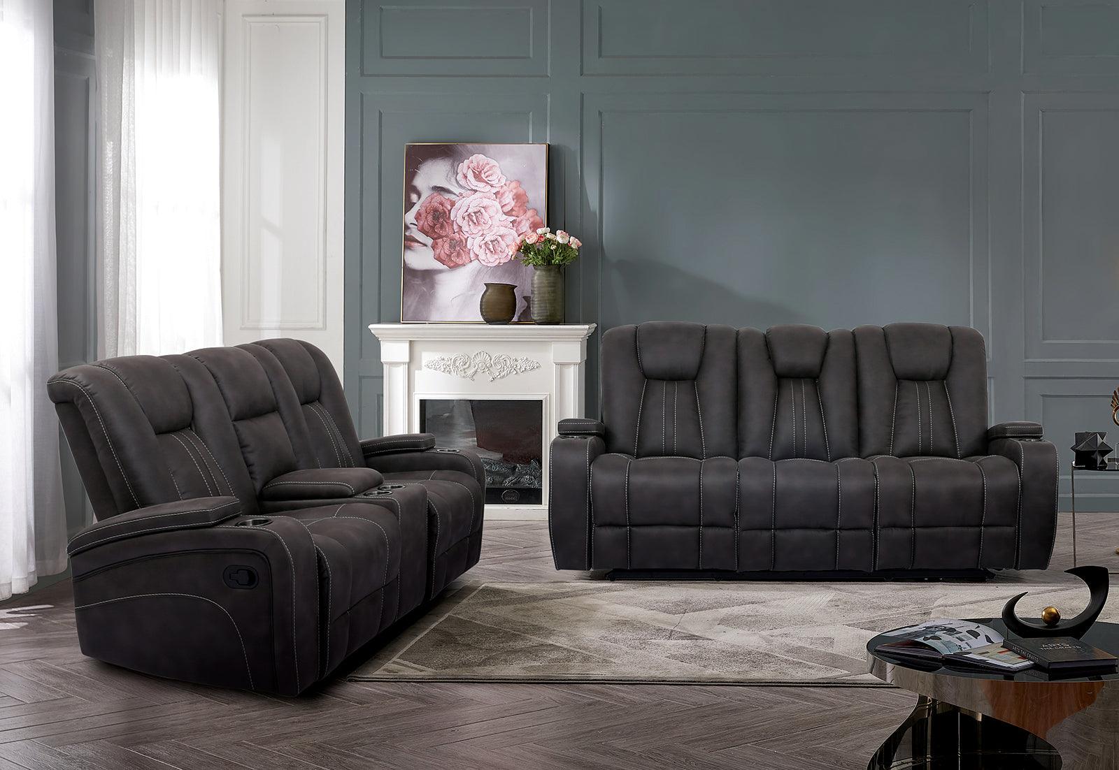 Amirah Dark Gray Glider Loveseat - Image 2