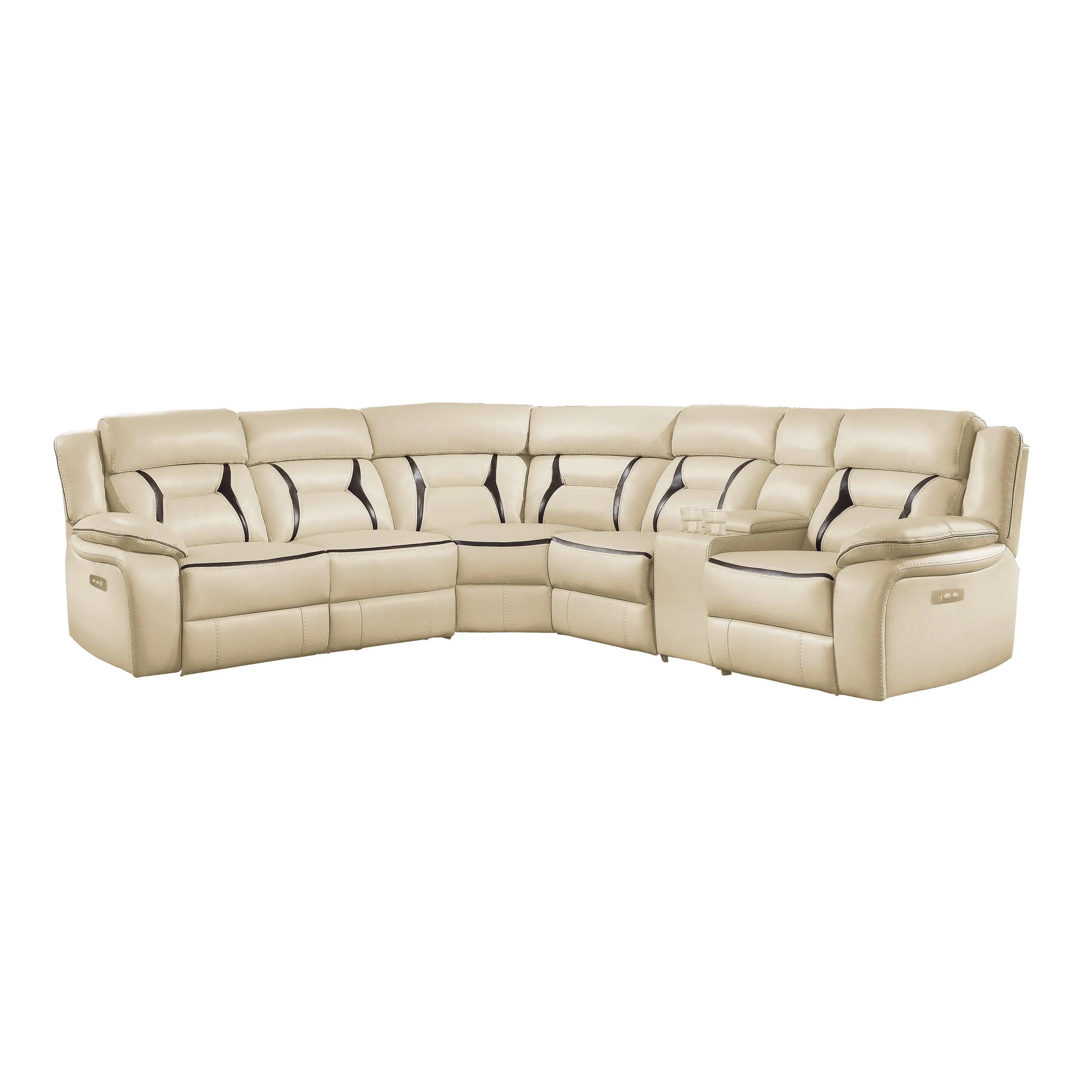 Amite Beige 6-Piece Modular Power Reclining Sectional - Image 4