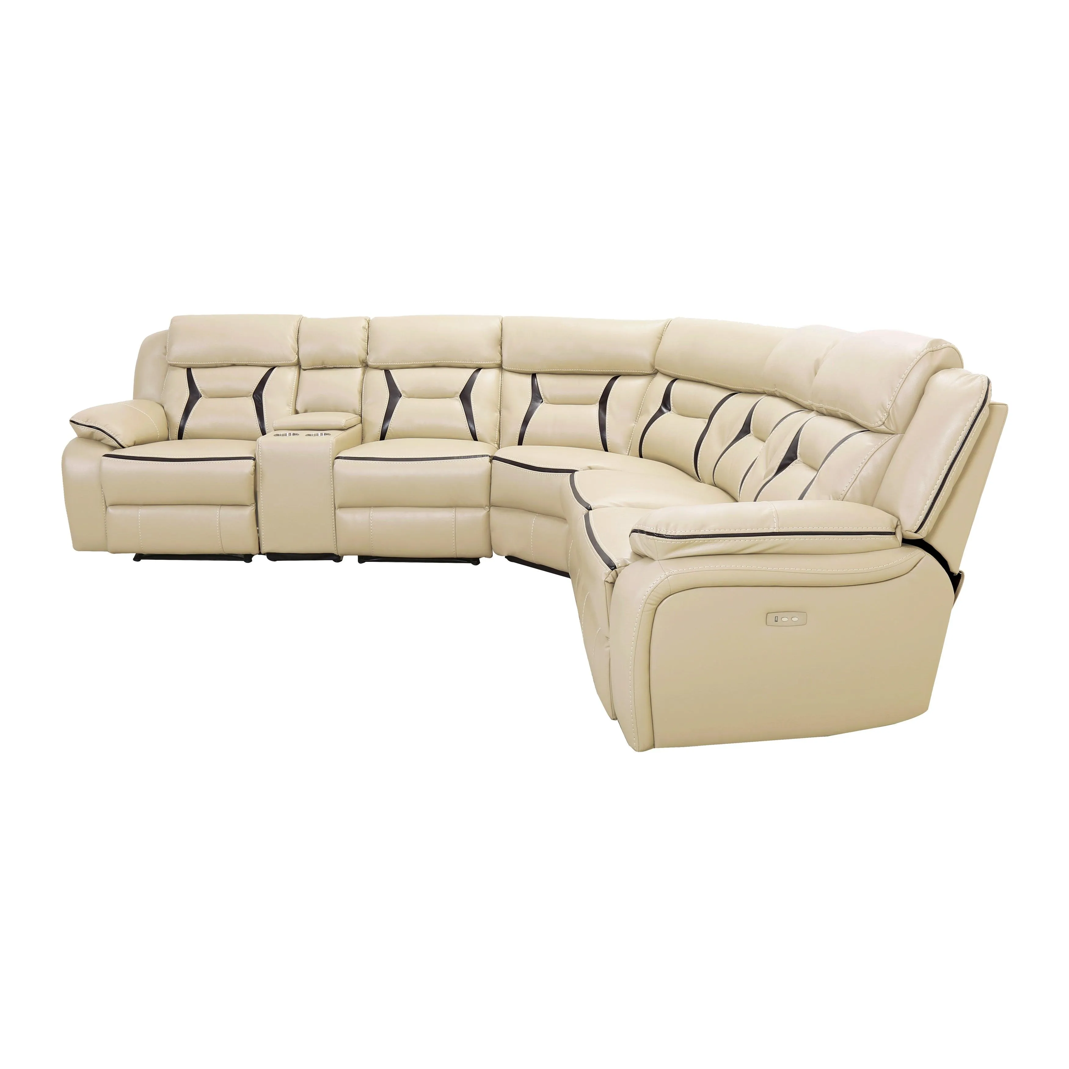 Amite Beige 6-Piece Modular Power Reclining Sectional - Image 5